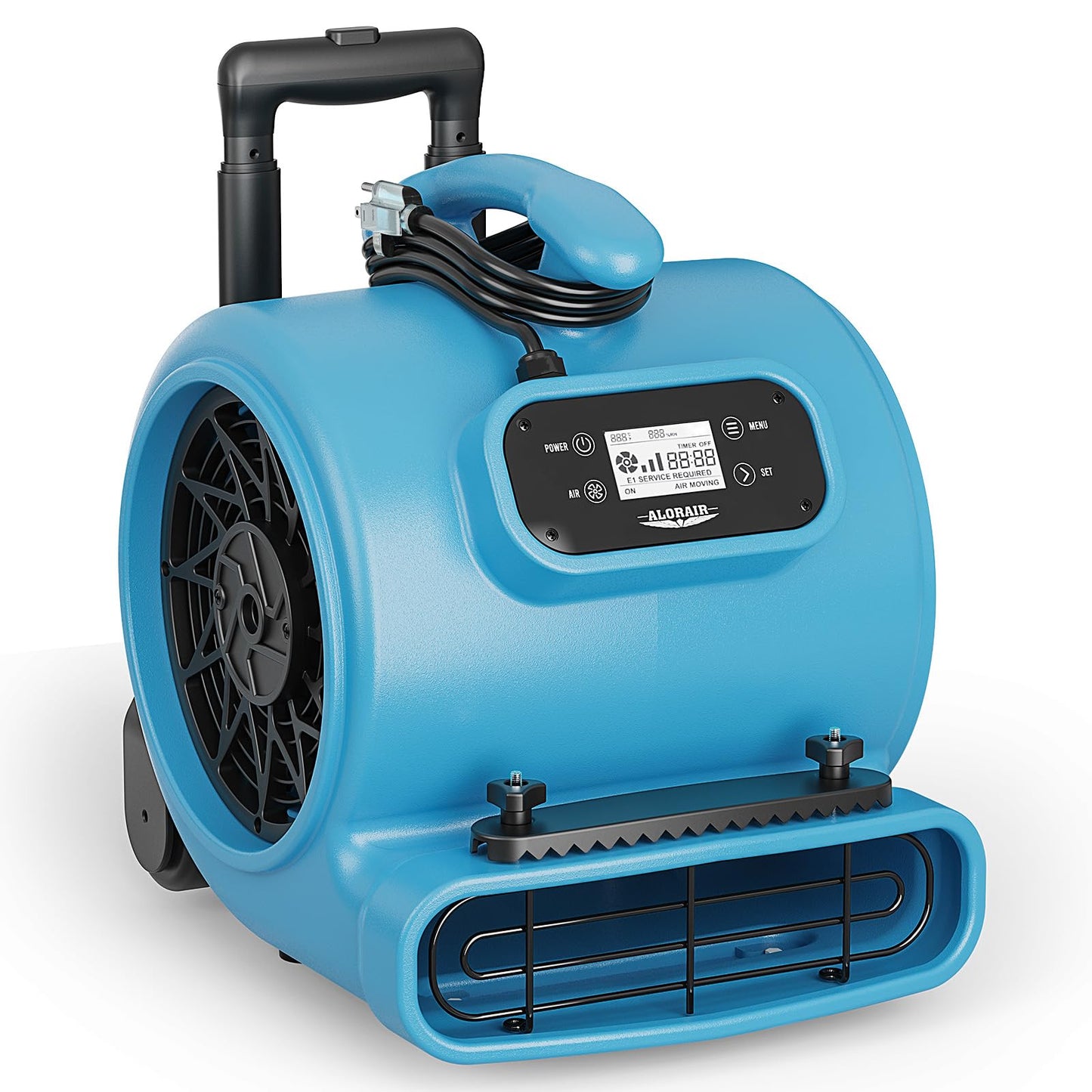 ALORAIR 1/3 HP 2000 CFM Air Mover Blower Fan for Industrial, Floor Drying Fan, Carpet Dryer - 18 Timer, Handle Wheelkit, Digital Control, Carpet Buckles, for Water Damage Restoration, Home - GE2000HCW