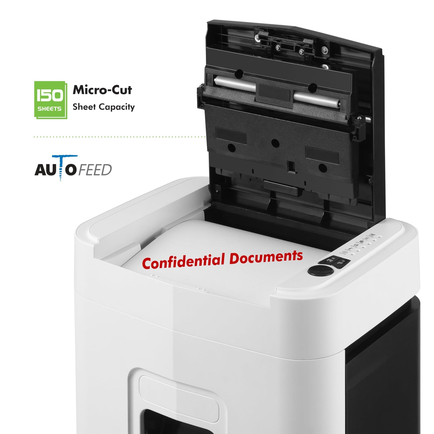 Aurora High Security 150-Sheet Auto Feed Micro-Cut Paper and Credit Card Shredder with 6.3 Gallon Pullout Basket / 60 Minutes/Security Level P-4