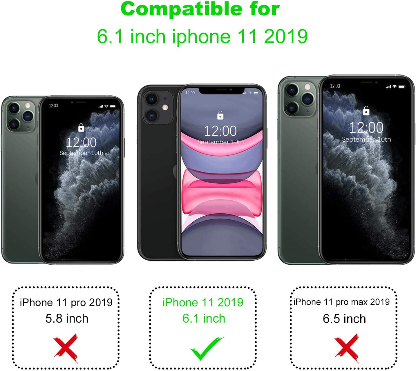 Arae 11 [4-Slots] 11 6.1 inch Case for iPhone Wallet Case Cover with Card Holder PU Leather with Wrist Strap