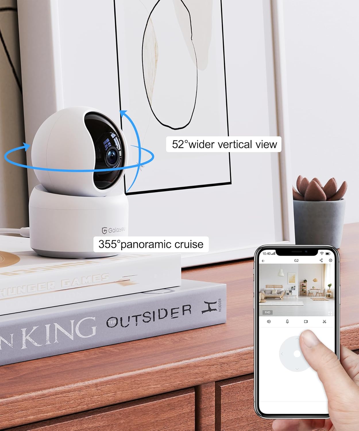 GALAYOU 2K, 360 2.4G 24/7 G2-2Pack Indoor Security Camera Pet Camera, Degree WiFi Home Security Camera