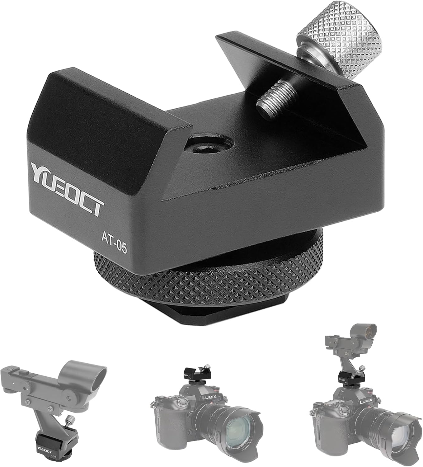 Yueoct 1/4" Metal Telescope Finderscope Mount Adapter Finder Scope Base Dovetail Bracket with Threaded Hole for Video