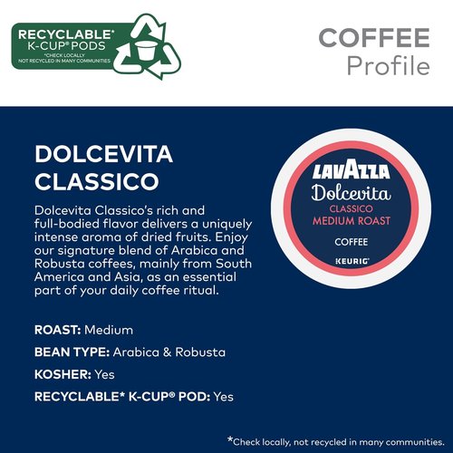 Lavazza Favorites Collection - Variety Pack of Single Serve K-Cup Pods | Light & Medium Roast, 64-Count