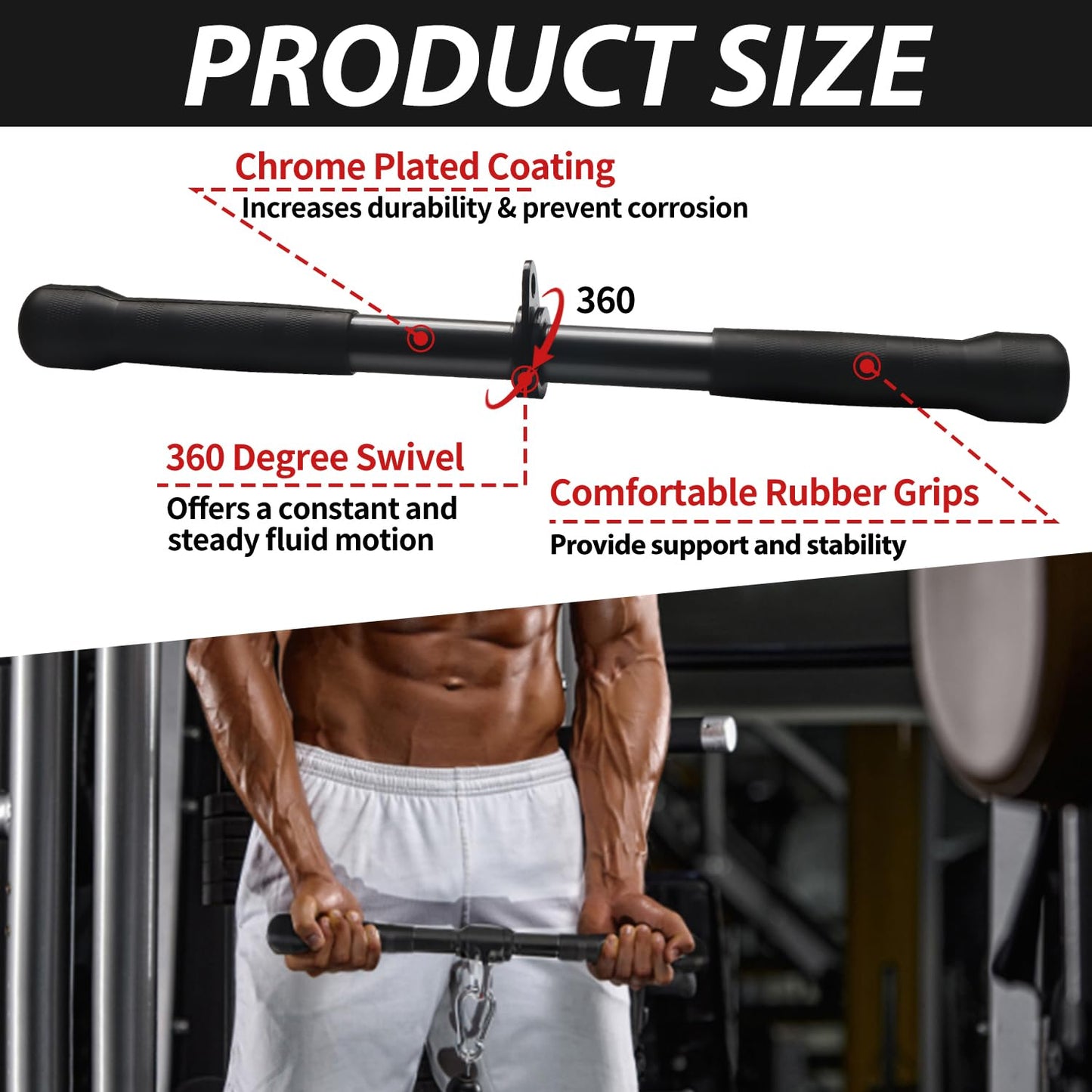 WNOEY LAT Pulldown Attachments, Cable Machine Attachment Gym Accessories, Cable Attachments for Gym, Home Gym Accessories