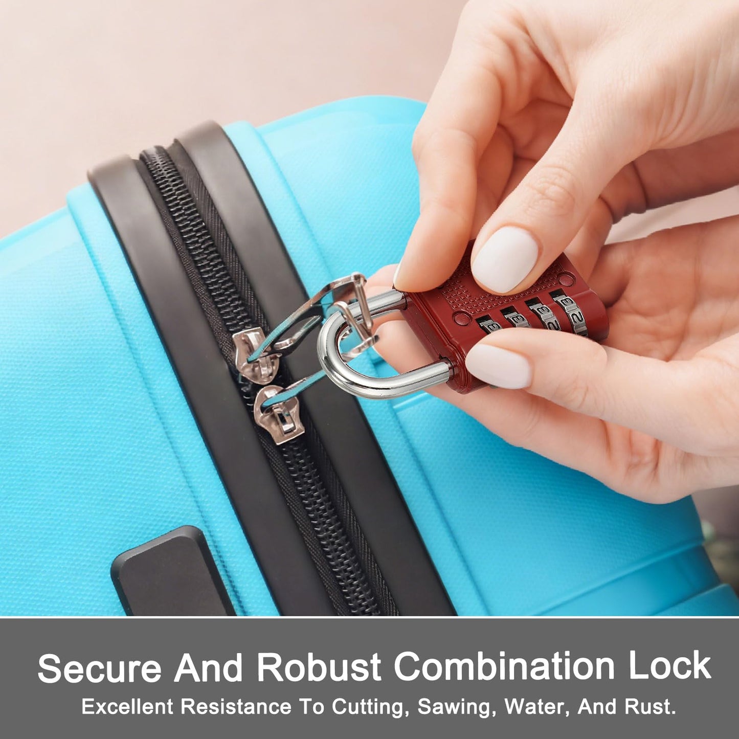 PATIKIL Combination Padlock (Large, Silver), 4-Digit Combo Padlock Resettable Luggage Locks with 0.24 Inch Shackle, Suit for Gym Locker/Fence/Storage/Toolbox/Cabinets