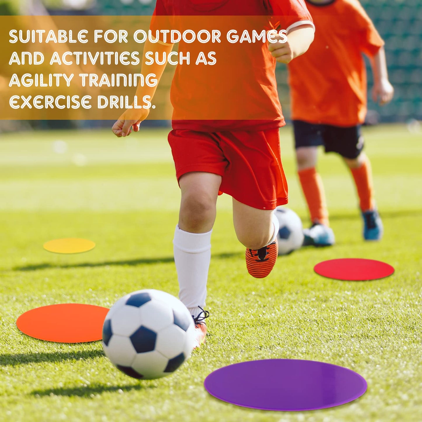 Haull Spot Markers Floor Spots with Bag Non Slip Vinyl Poly Dots for Gym Floor Basketball Football Soccer Sports Speed Agility Training Gym Dance(60 Pcs,4.72 Inch)