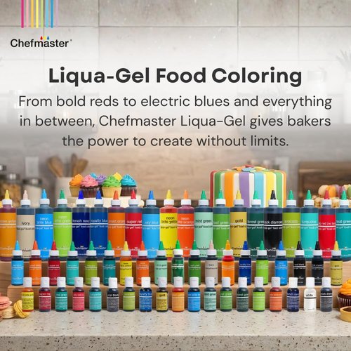 Chefmaster Neon Green Liqua-Gel® Food Coloring - Vibrant, Fade-Resistant Dye for Icing & Fondant | 2.3 oz