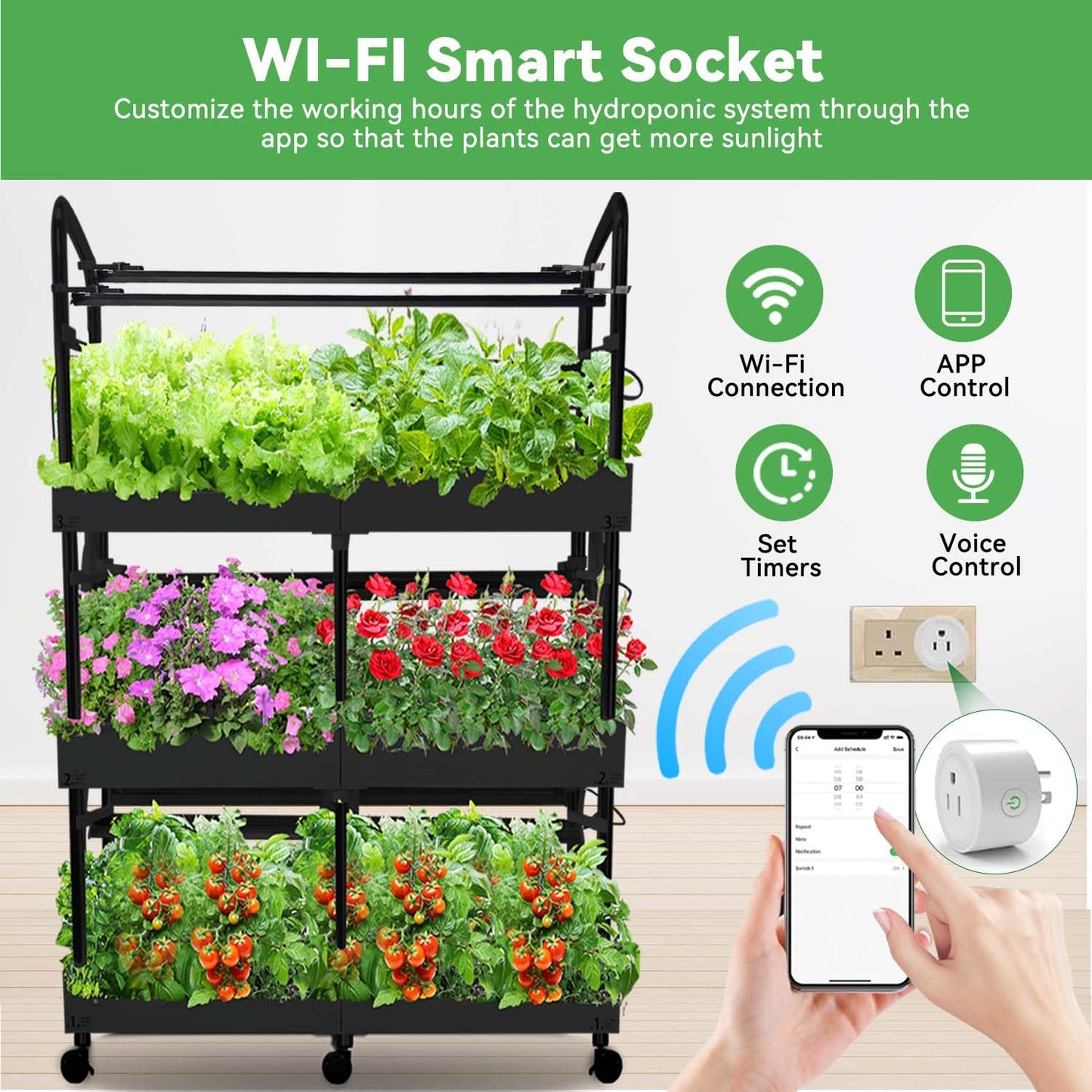 Kaforble Large 3-Tier Indoor Hydroponics System Kit with Grow Lights, Dual Growing Medium, Double Water Pump Indoor Garden, 88 Pods for Vegetables Herbs Microgreens (Black)