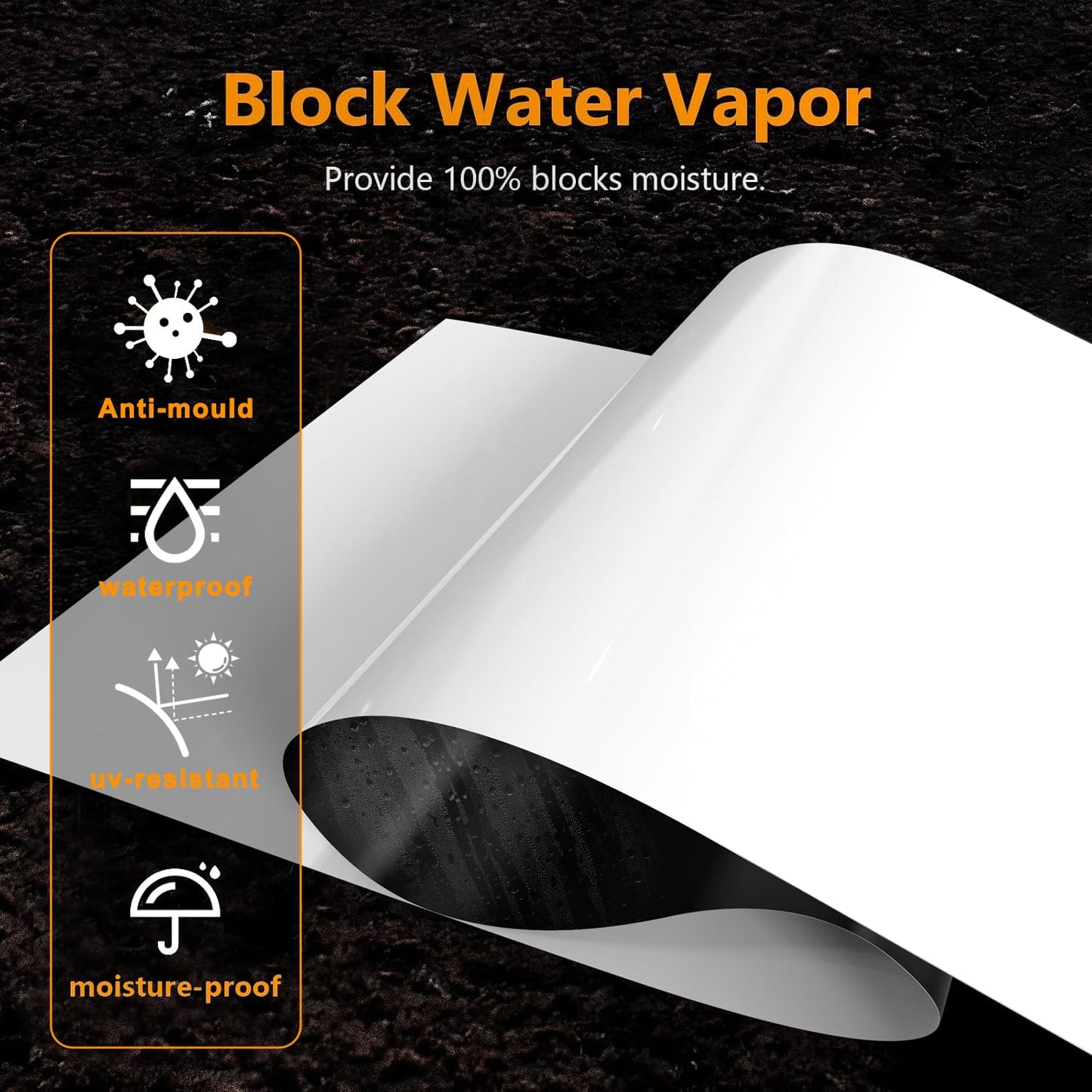 Crawl Space Vapor Barrier, 10 Mil Vapor Barriers, 10' x 100', Drop Cloth Vapor Barrier Covering for Crawl Space Encapsulation, Heavy Duty Polyethylene Plastic Sheeting, Black and White Panda Film