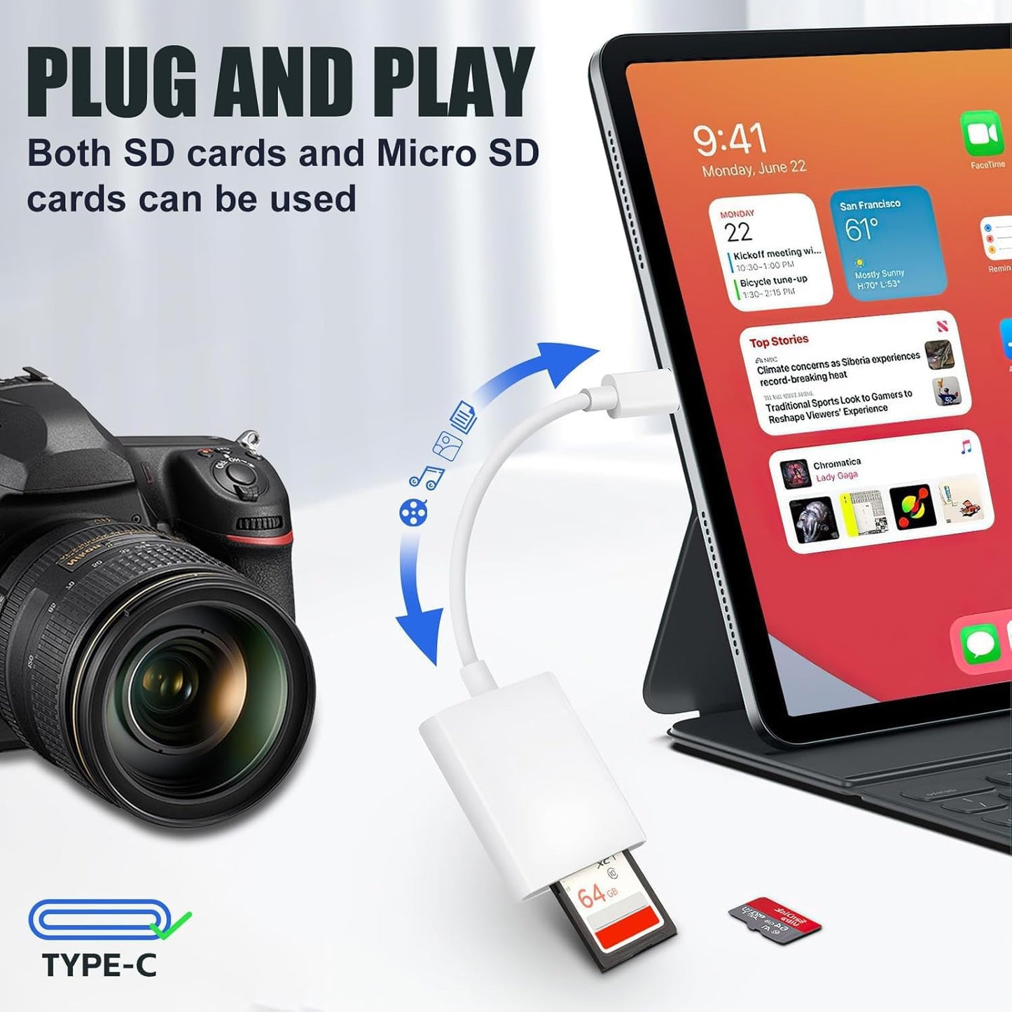 LBSC 15 16/iPad/MacBook/Mac, -2 USB C SD Card Reader, Type C SD Card Reader, Supports SD and MicroSD Memory Card