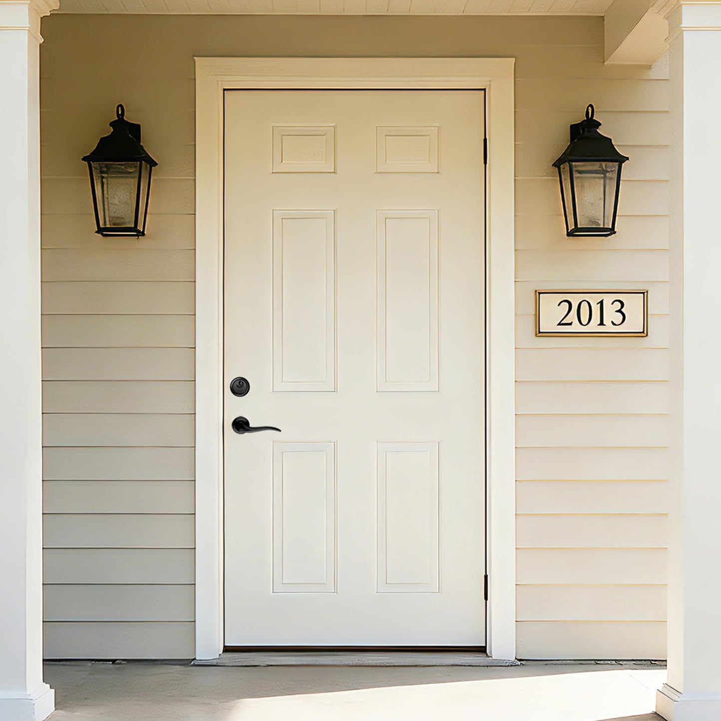 JUBEST 36"x80" Steel Front Door,Premium 6-Panel White Primed Exterior Door Slab with Lockset Hole,Energy Efficient Polyurethane Core for Sound & Thermal Insulation,Reversible Handing, Ready to Paint