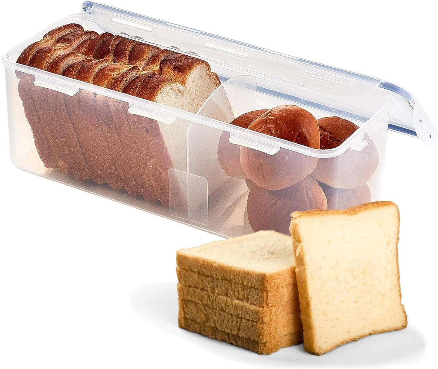 LocknLock Easy Essentials Food Storage lids/Airtight containers, BPA Free, Bread Box-21.1 Cup, Clear