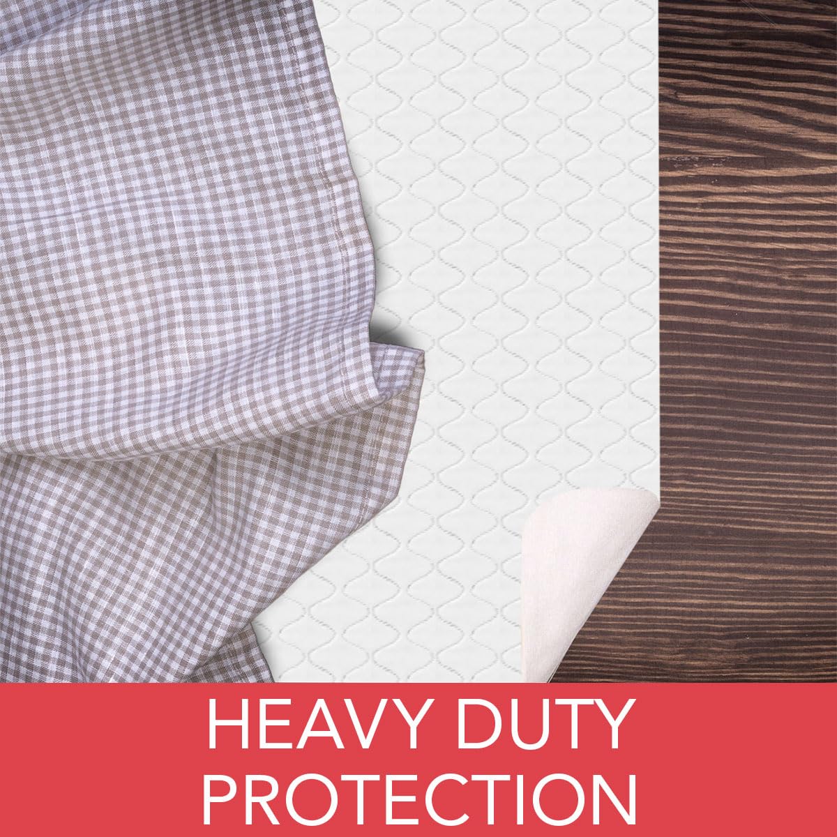LAMINET - Deluxe Cushioned Heavy-Duty Quilted Table Pad Protector for Dining Room Table - 52" x 108" Oblong | Waterproof Vinyl Table Padding Under Tablecloth Cover for Rectangular Square Tables