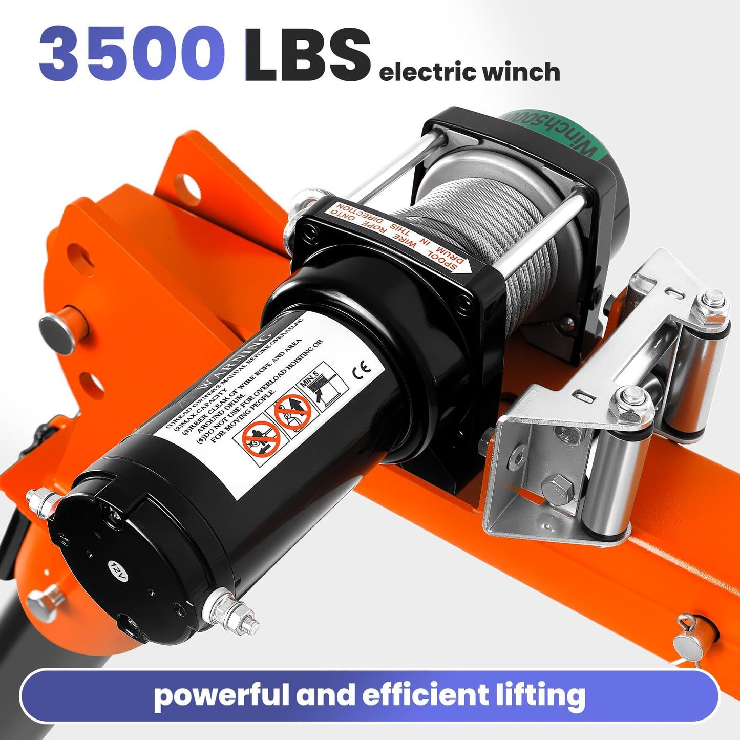 360° Swivel Shop Crane with 1100lbs Capacity, Foldable Truck Hitch Crane & 12V 3500Lbs Winch, Heavy-Duty Truck Lift for Industrial Use