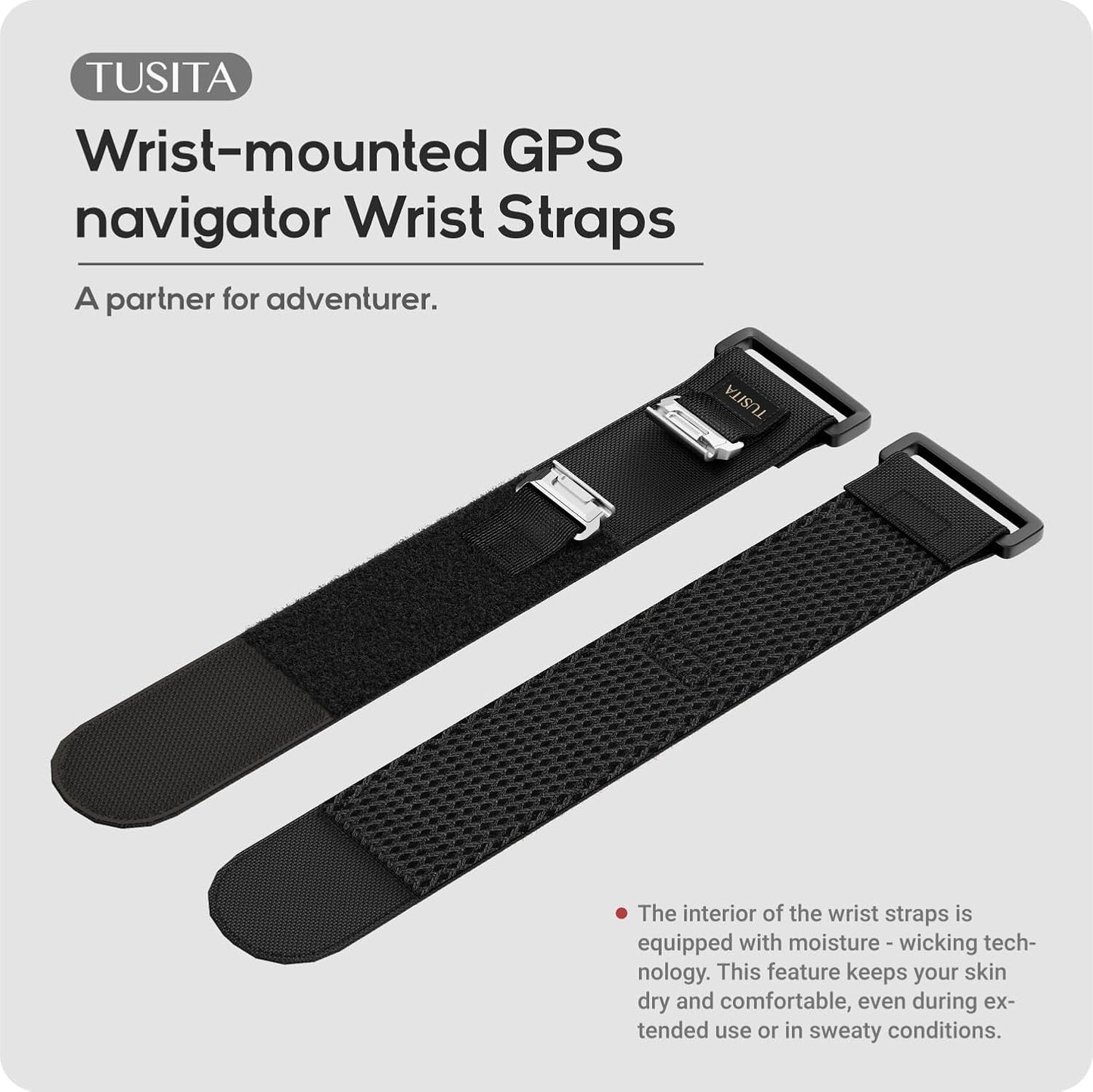 TUSITA 601 701 801 901 Wrist Straps Compatible with Garmin Foretrex Wrist-Mounted GPS - Tactical Black
