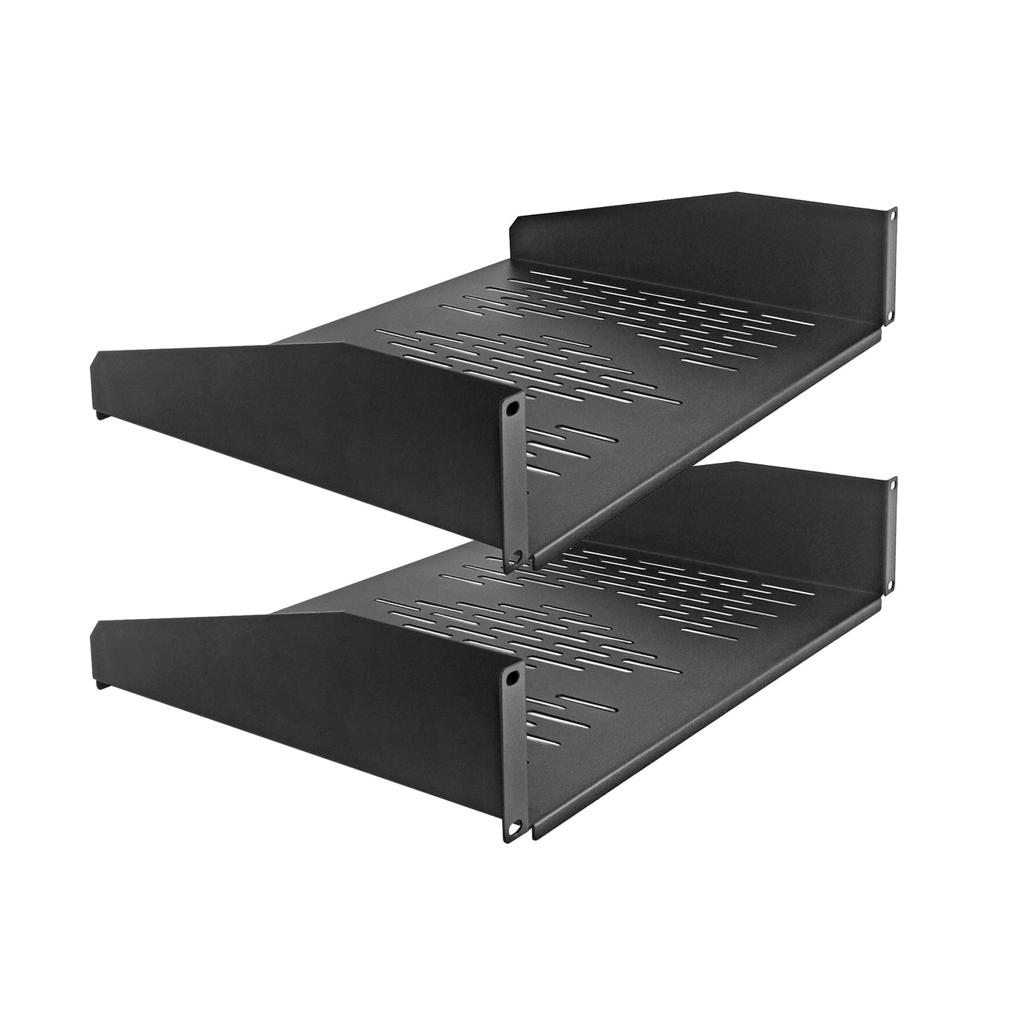 RIVECO 2 PCS 2U Rack Shelves 14 Inch Depth, Rack Mount Vented Cantilevers for Server 19" Server Racks & Network Cabinets Black