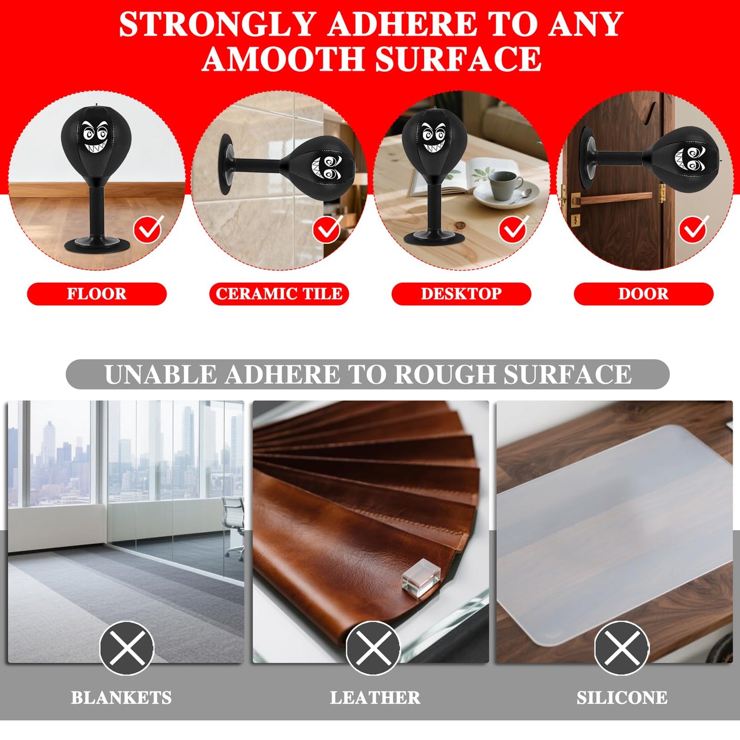 Desktop Mini Punching Bag for Kids & Adults - Stress Buster with Suction Cup for Office Table and Counters, Fun Gifts Suitable for All Ages
