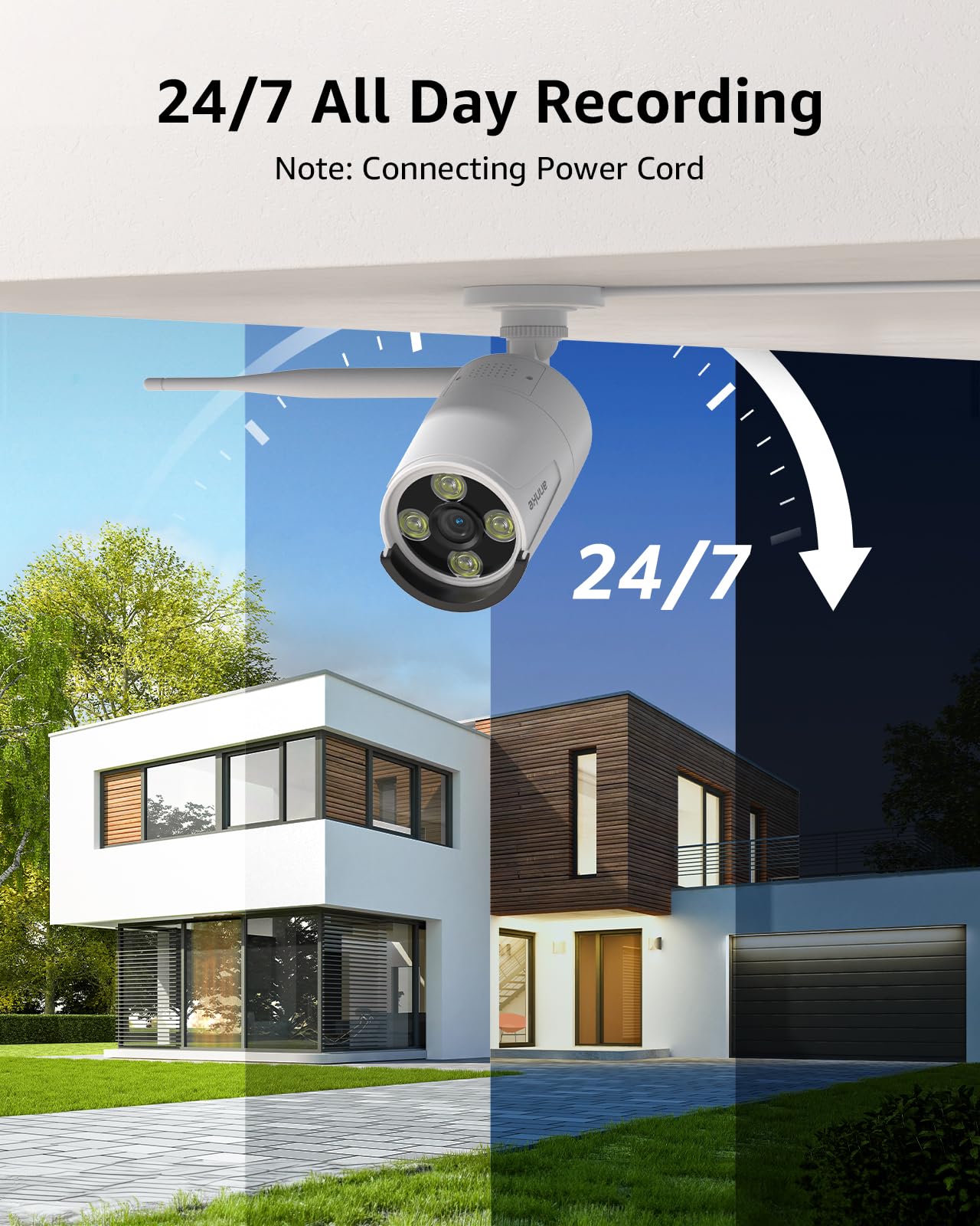 ANNKE Wireless Camera System, 16CH 4K Security NVR, 8Pcs 3MP Outdoor Cameras(Wired Power), 2-Way Audio, Dual-Band WiFi, Human Detection, IP66 Waterproof, 2TB HDD, 24/7 Protection, Metal Housing