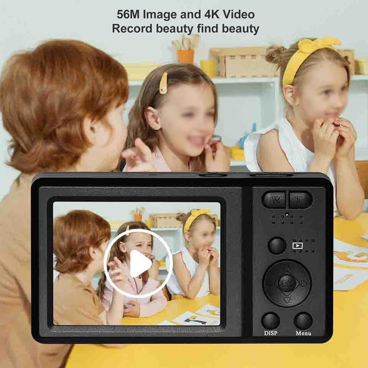 ciciglow 4K 56MP 20x 2.7 128GB Digital Camera, Digital Zoom Camera, in Travel Camera, Built in Flash, Support Up