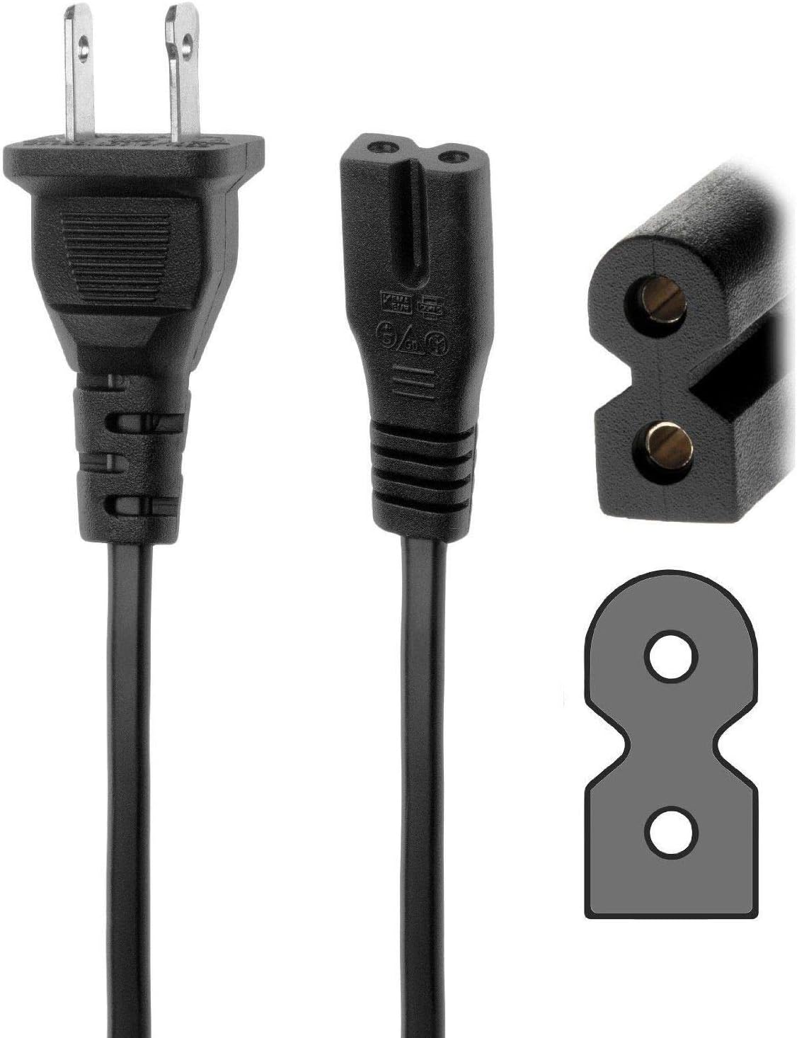 FitPow 120V 60Hz 20W SA-CT60BT SACT60BT SA-CT60 220-240V) AC Power Cord Outlet Socket Cable Plug Lead for Sony Active