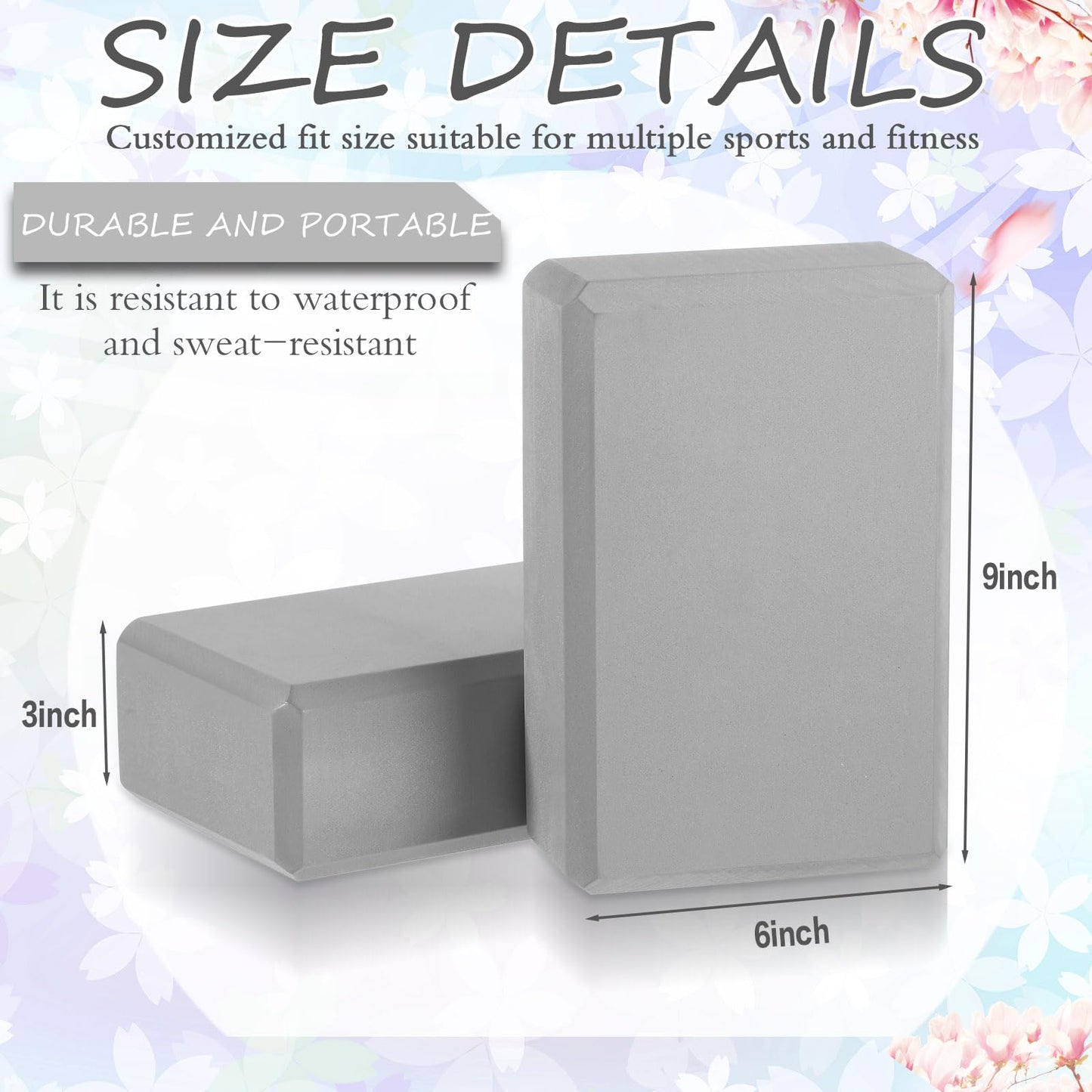 Outus 20 Pcs Yoga Blocks Bulk 9 x 6 x 3 Inch High Density Bricks to Improve Strength Flexibility Balance Soft Non Slip Gymnastic Blocks for Yoga Sports(Gray)