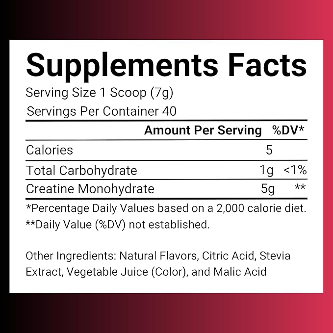 Creatine Monohydrate – 5g Creatine Monohydrate Powder – Advanced Creatine for Women and Men – Bulk Supplements Creatine with Organic Ingredients – Delicious Fruit Punch Flavor – 10oz