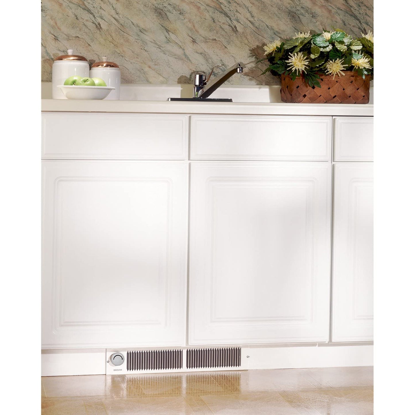 Broan-NuTone 114 Kickspace Fan-Forced Wall Heater Without Built-in Thermostat, White
