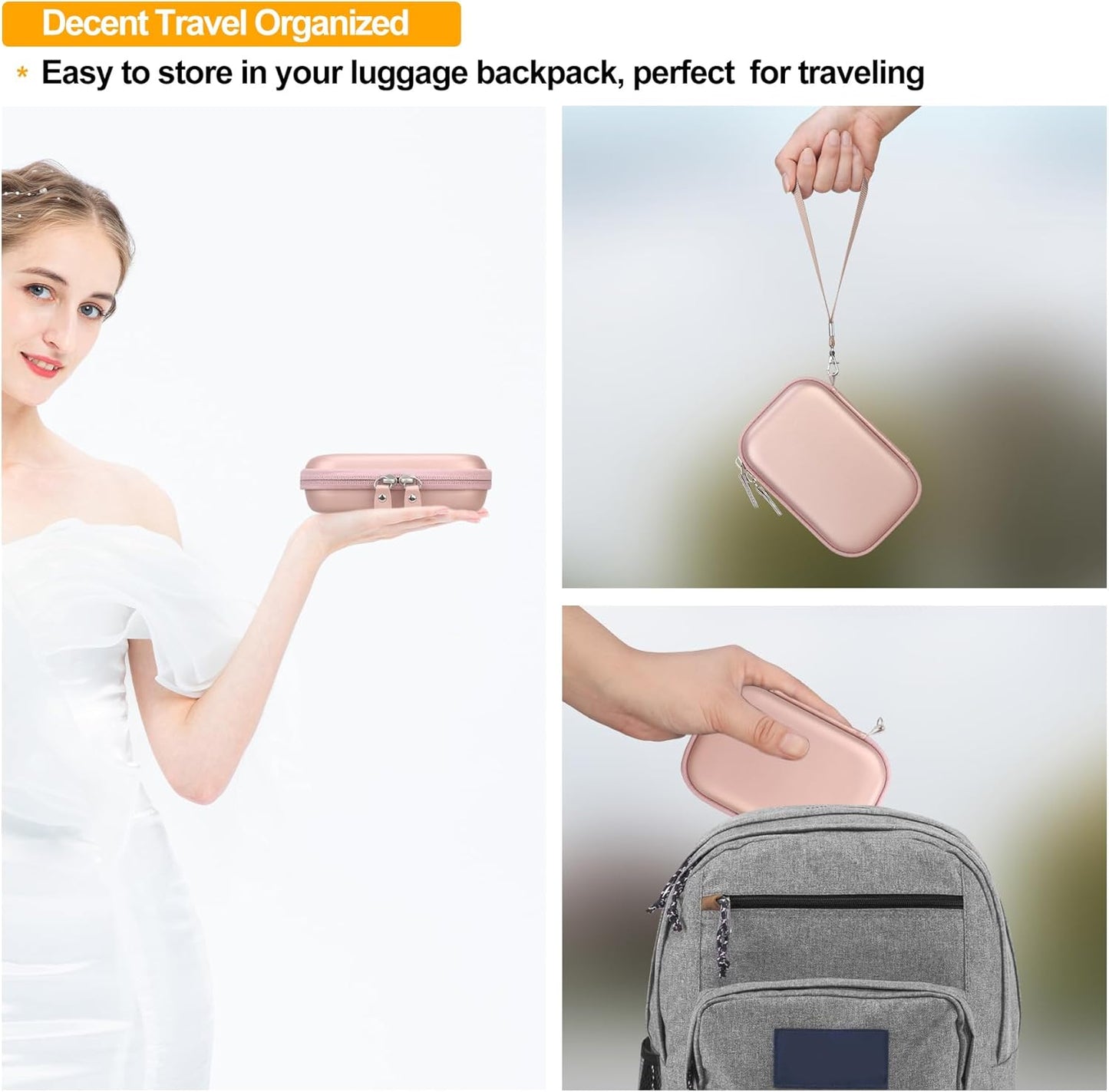 2x3 Elonbo Carrying Case for Liene Photo Printer, Portable Mini Color Instant Print Digital Camera Hard Travel Bag