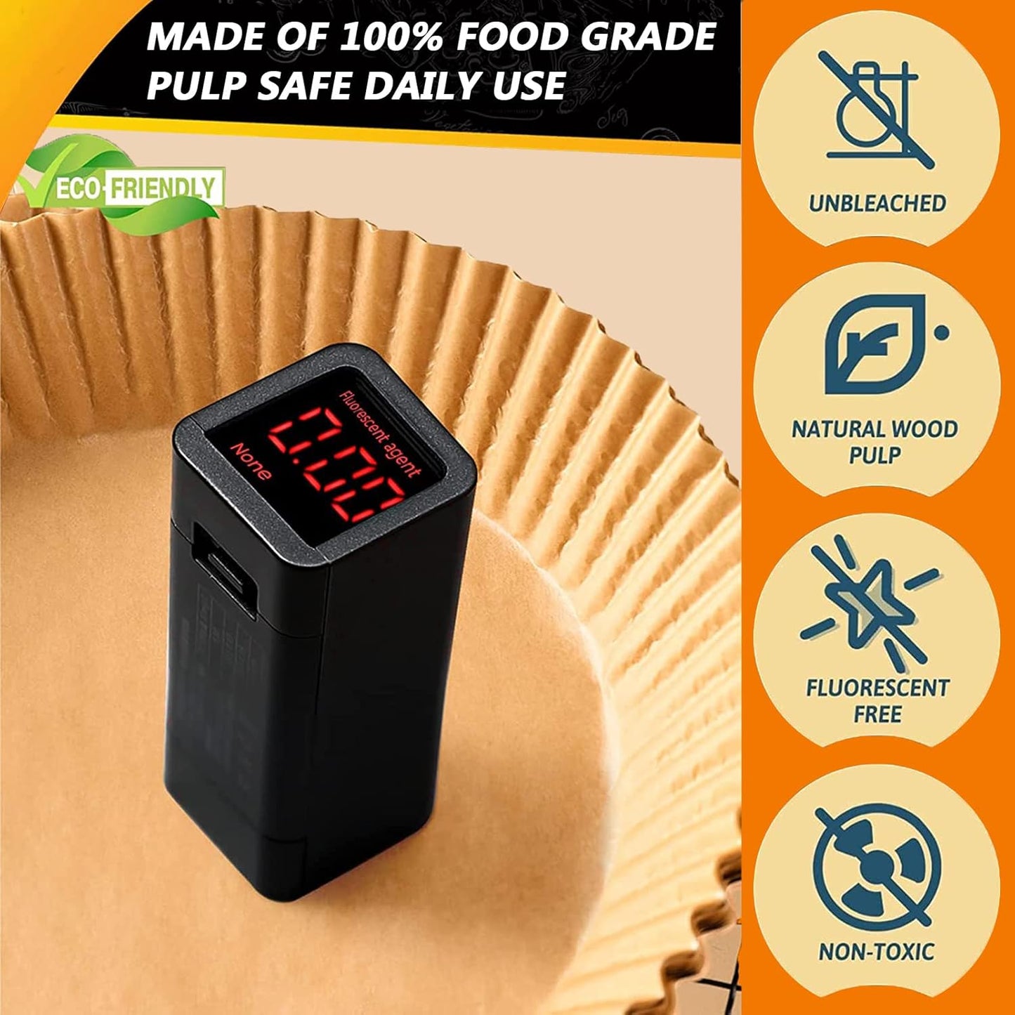 Ninja Air Fryer Liners - Disposable Non-Stick Parchment Paper | 9.5 Inch, Oil Resistant & Waterproof for 4-8QT Baskets