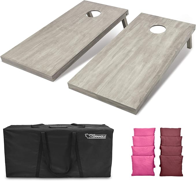 GoSports 4 ft x 2 ft Regulation Size Wooden Cornhole Boards Set - Includes Carrying Case and Bean Bags (Choose Your Colors) Over 100 Color Combinations