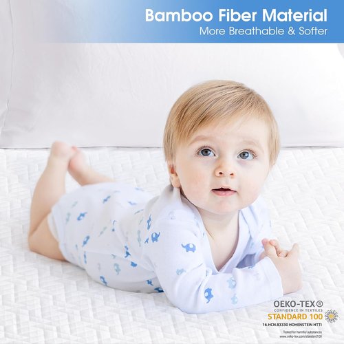 Hanherry 100% Waterproof King Size Mattress Protector - Soft, Breathable Cooling Pad with Deep Pocket (8''-21'')
