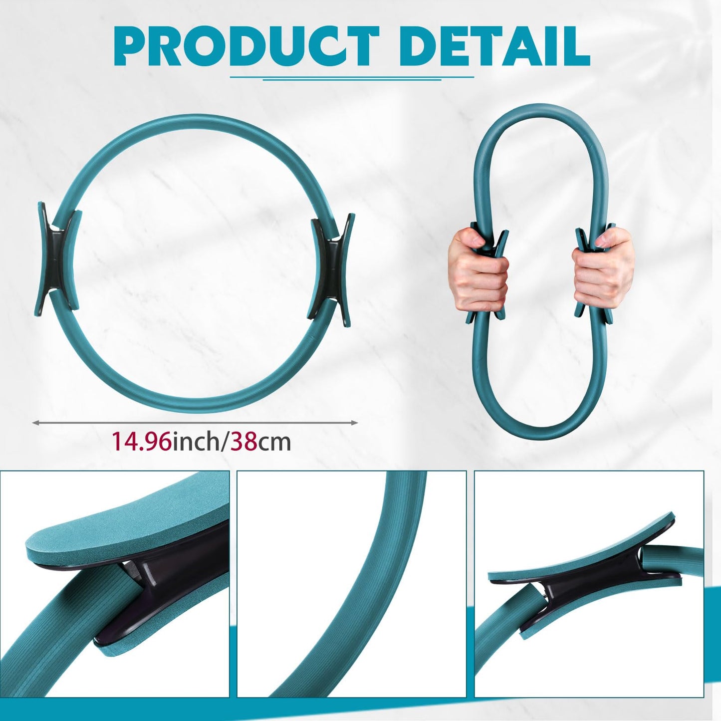 Syhood 6 Pcs Pilates Ring 11.81 Inch Pilates Circle Yoga Ring Magic Lightweight Flexible Workout Equipment for Fitness Physical Therapy Resistance Exercise Arms Legs(Green)