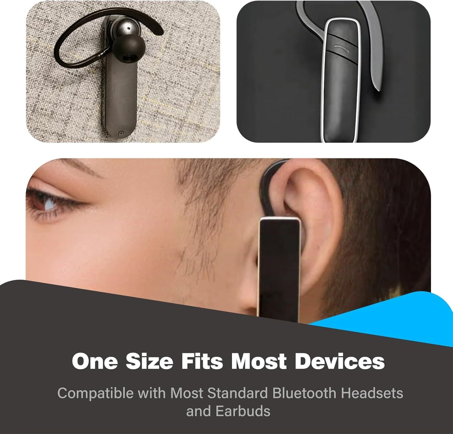 KMYZQDV 12Pcs Ear Hooks for Bluetooth Earpiece Universal Adjustable Hookz Clips Mount Over The Earbuds Small
