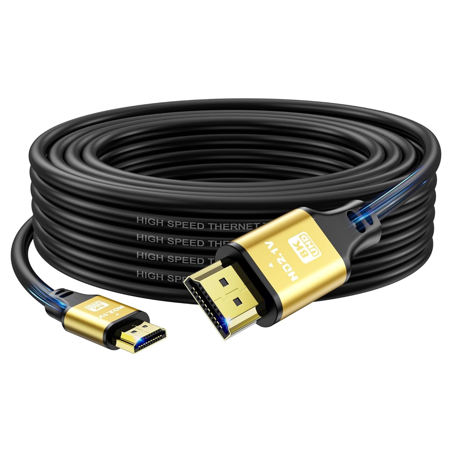 35FT, 4K@120Hz, 48 2.1 Long Hdmi Cable Gbps Ultra High Speed Hdmi Cord with Gold-Plated Connectors, Aluminum Shell