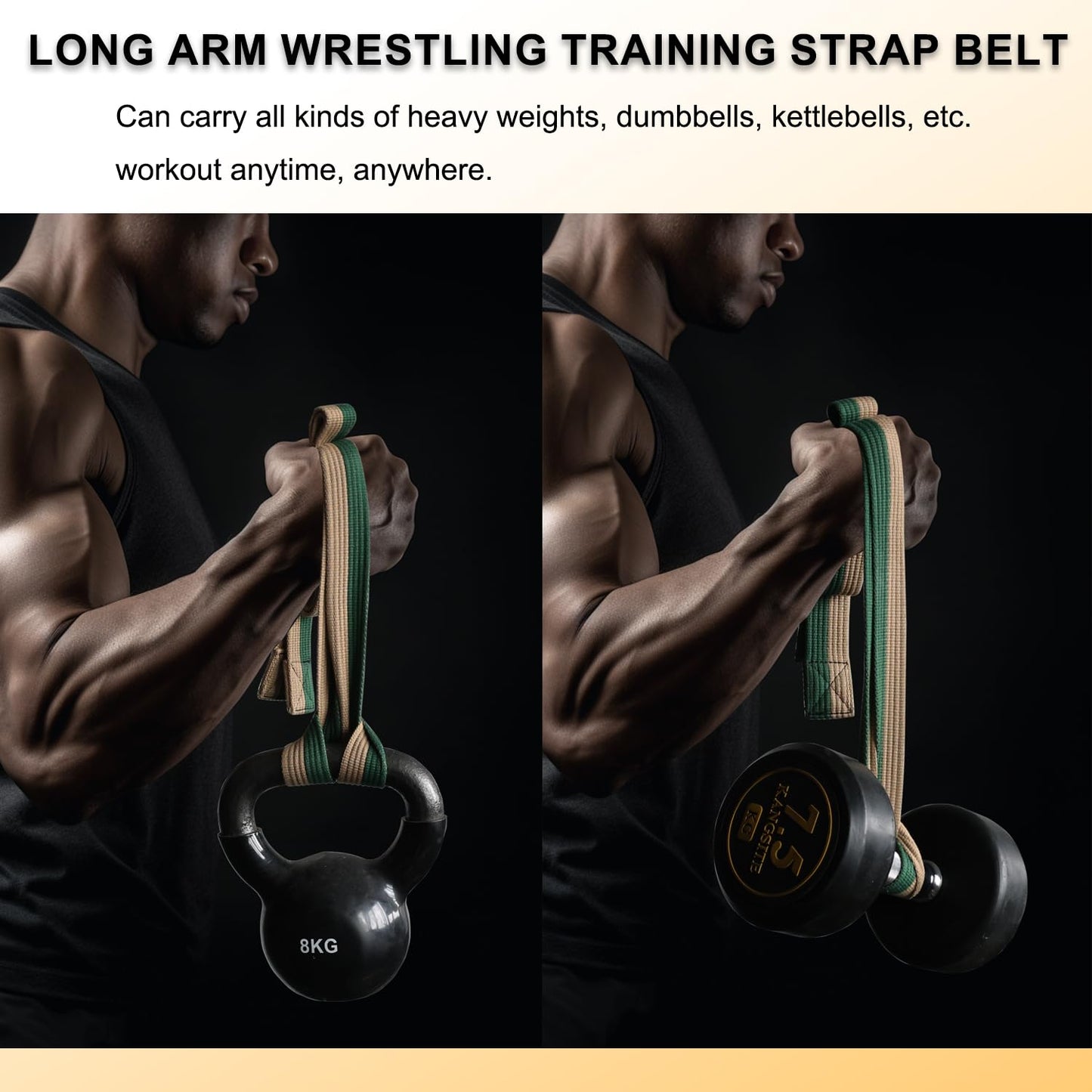 Multifunction Arm Wrestling Pronation Belt Strap, with Stainless Steel Triangle Buckle - Versatile 79" Non-Slip & Durable Strap, Pronation and Back Pressure Forearm Strength Training Equipment