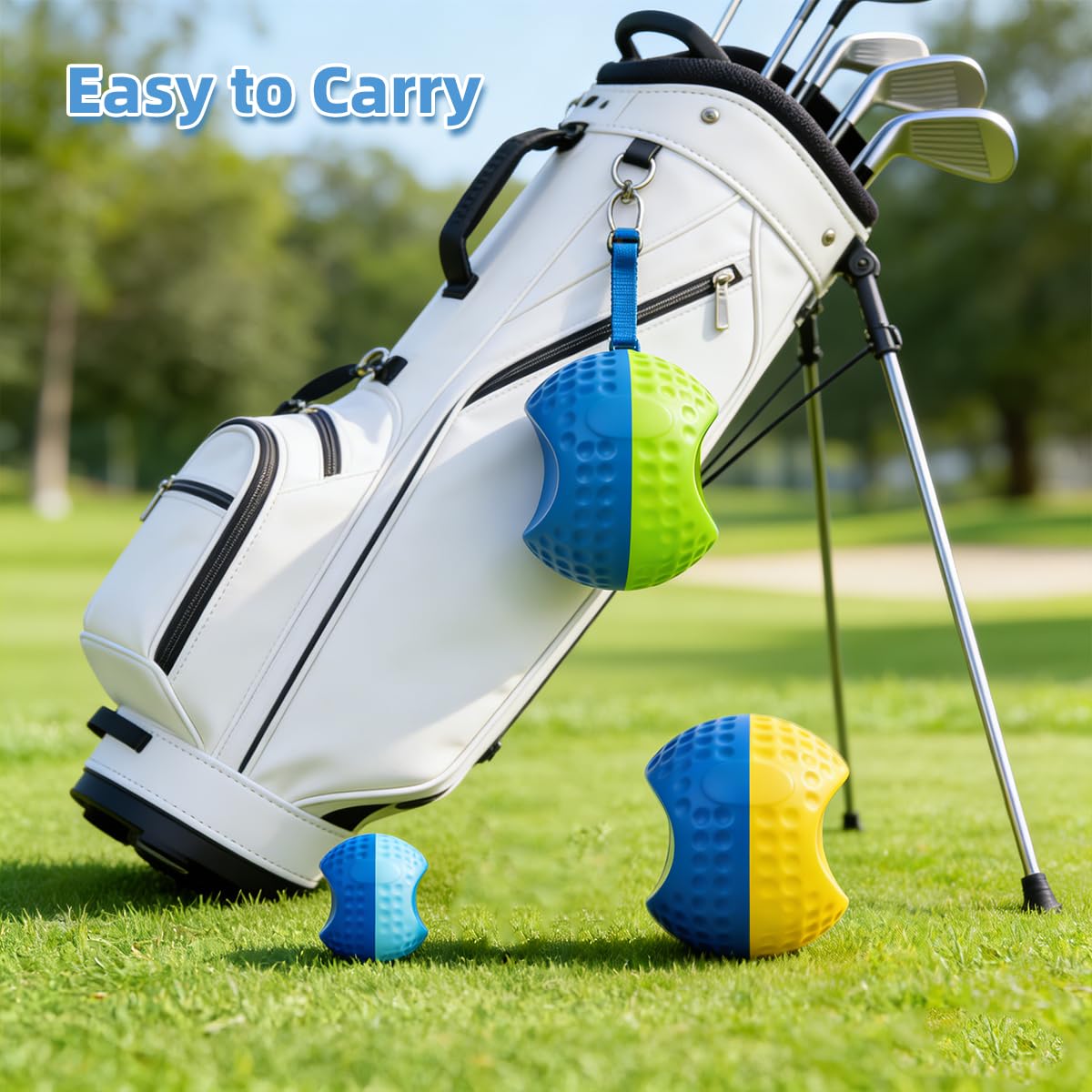 THEMARS Golf Swing Trainer, Golf Training Aid Ball - Soft PU Foam Forearm Connection Ball & Practice Equipment & Posture Correction | Fix Chicken Wing, Slicing & Scooping with Adjustable Lanyard