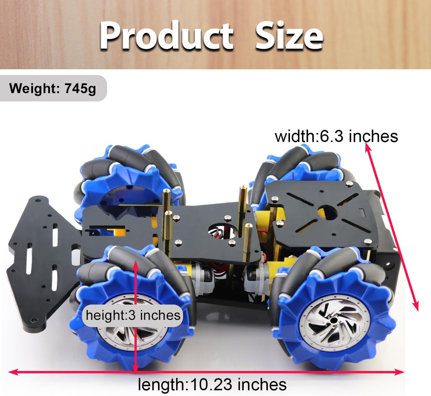 4WD R3 R4/ 5/4B/3B+/3B/2B/1B+ Mecanum Wheel Smart Car Robot Chassis for Arduino Leonardo/Raspberry Pi Projects with TT