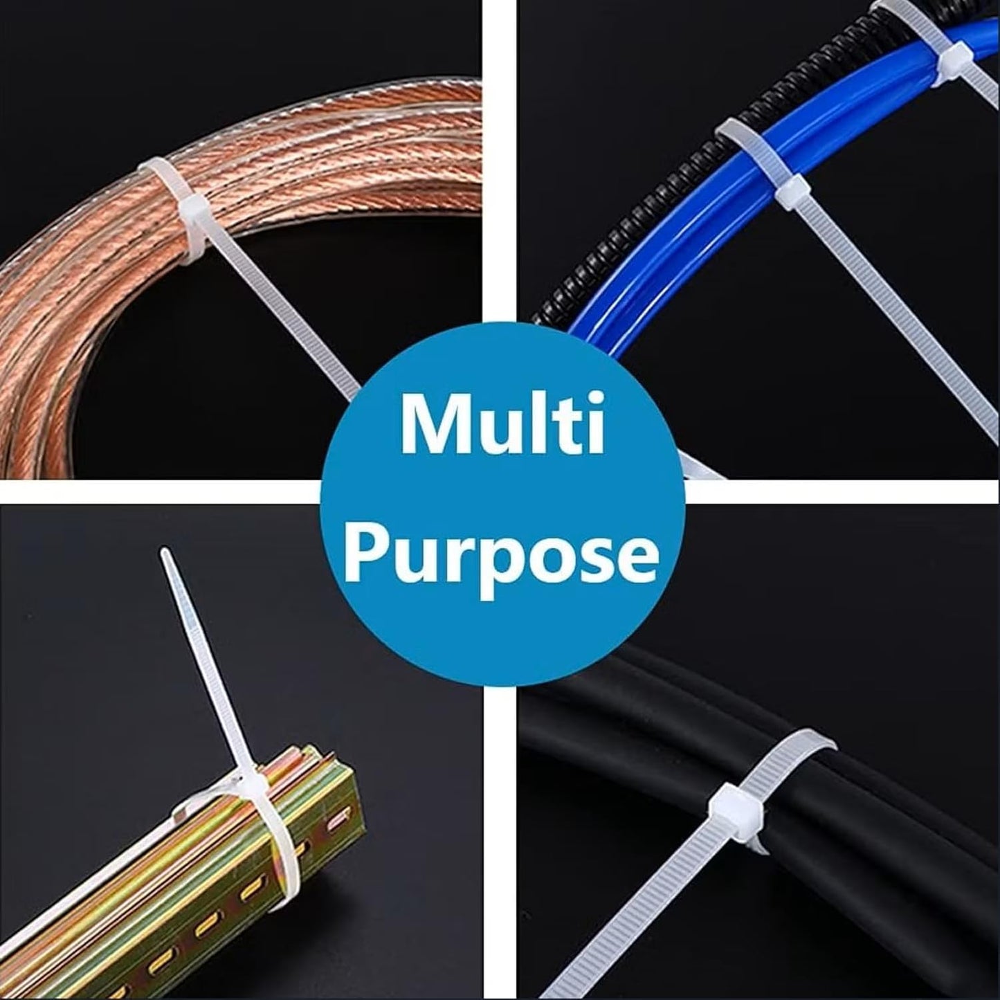 1000pcs 4 Inch, 4 Small White Zip Ties Mini Cable Ties Tiny Zipties In Micro Self Locking Plastic Clear Tie Wraps Thin