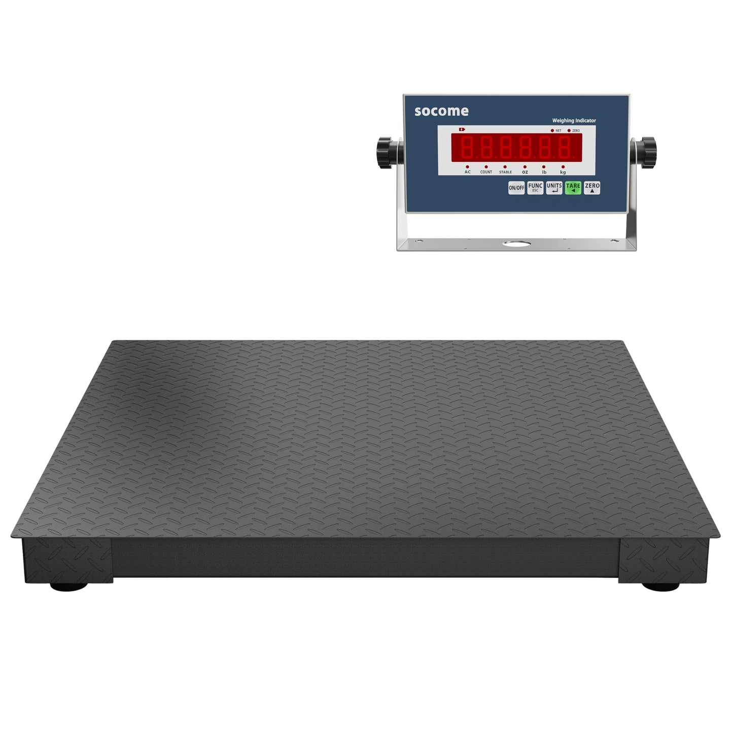 SOCOME 48"x48" Industrial Floor Scale, Professional Platform Scale with Digital Indicator, Weighing Scale for Warehouse Shipping and Industrial Use, 10000 lb x 1 lb, Black