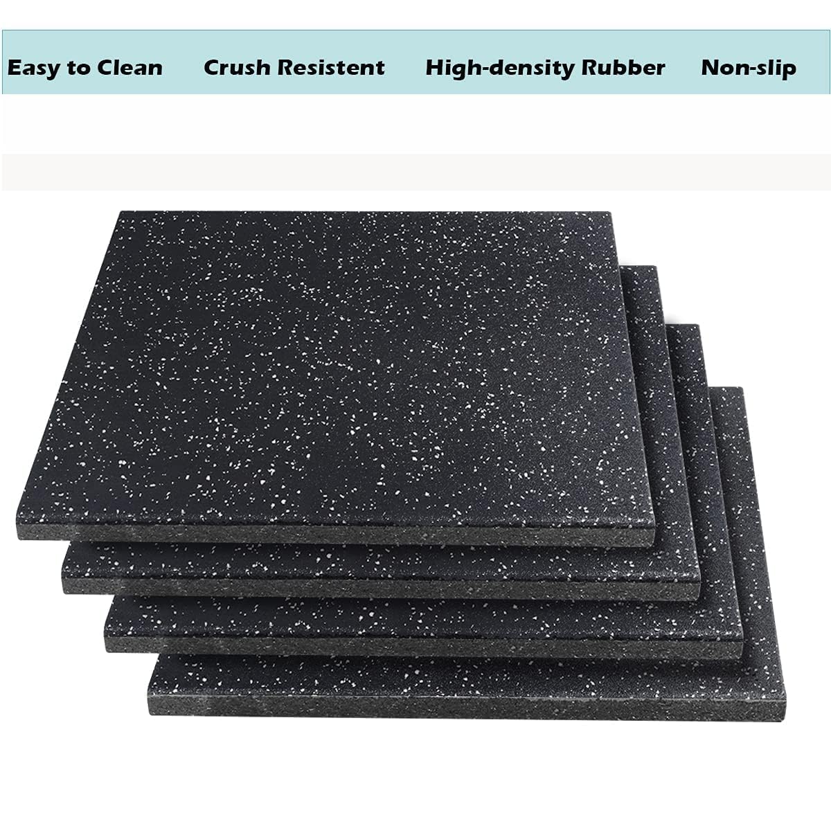 MYOYAY 4 Pack Interlocking Tile 20" x 20”x 1”Heavy Duty Rubber Flooring Mat Anti-Vibration Anti-Slip Exercise Mats for Gym Equipment and Cushion for Workouts, Cover 11.12 Sq.Ft…