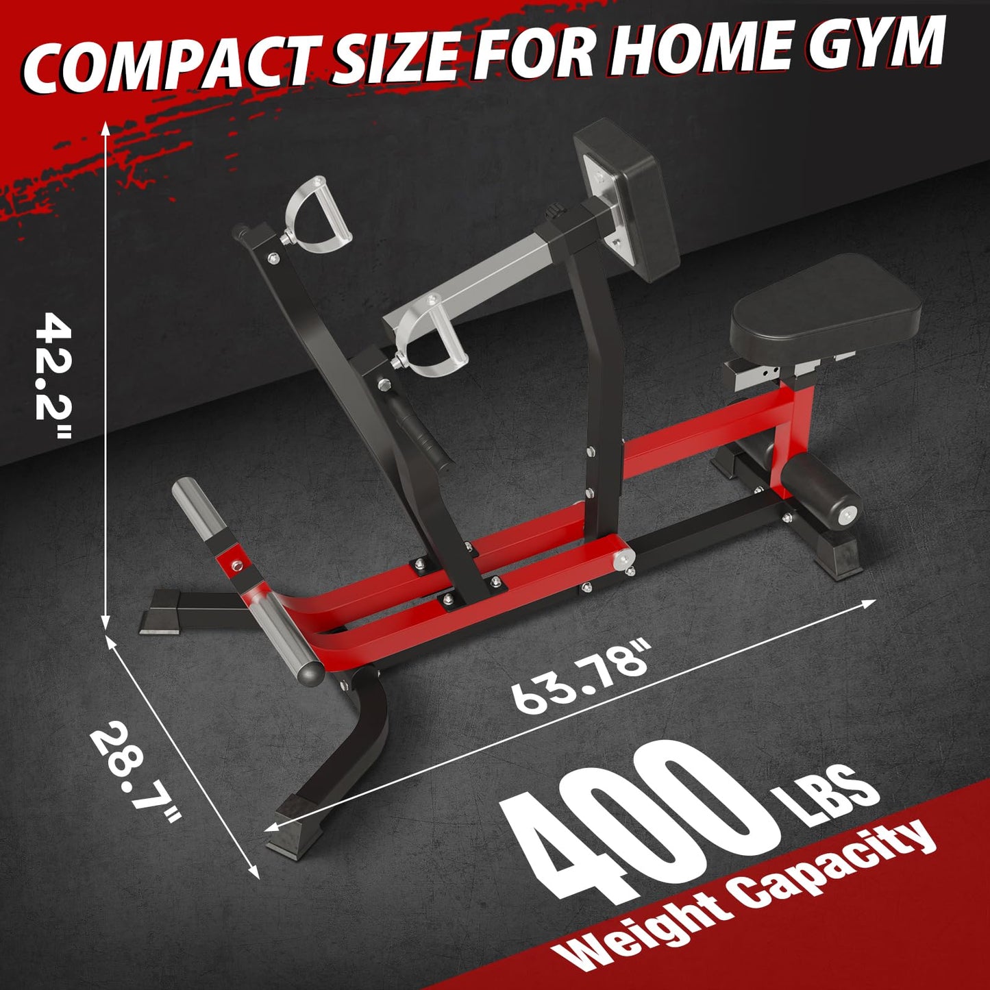 syedee Seated Row Machine, Back Machine Gym Equipment Plate Loaded, Adjustable LAT Machine with Independent Arms & Multi Grip Positions, Upper Body Training Home Gym, 400LBS Capacity