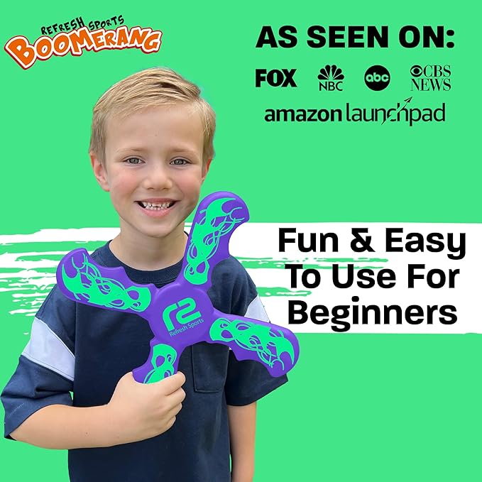 Pool Toys Foam Boomerang - Fun Stocking Stuffer Gifts for Girls & Boys All Ages - Easy to Use & Soft and Safe - Beach Games & Summer Fun - Outdoor Toys For Kids Ages 6 7 8 9 10 11 12 + Year Old