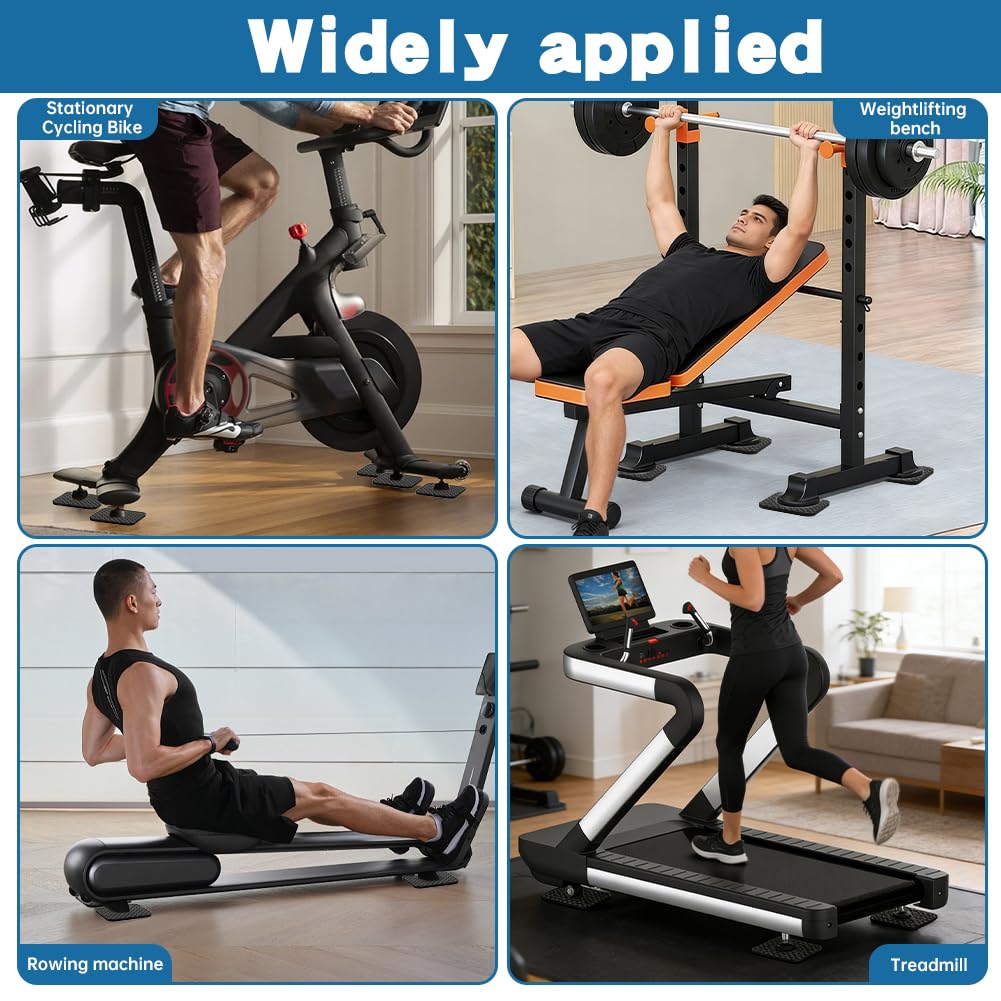 6Pcs Treadmill Mat Pads, Anti Vibration Mat for Treadmill, Washing Machine Pads, Shock Absorbing Bases for Stationery Bike, Home Gym Station, Include Storage Bag