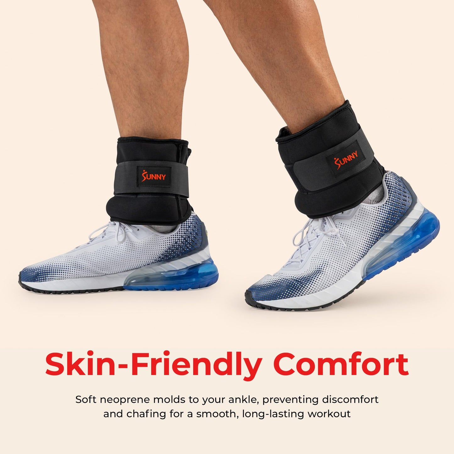 Sunny Health & Fitness Ankle Weights for Women, Men & Kids – Adjustable 1–5 lb Pair | Wrist, Arm & Leg Weights for Walking, Pilates, Yoga & Cardio