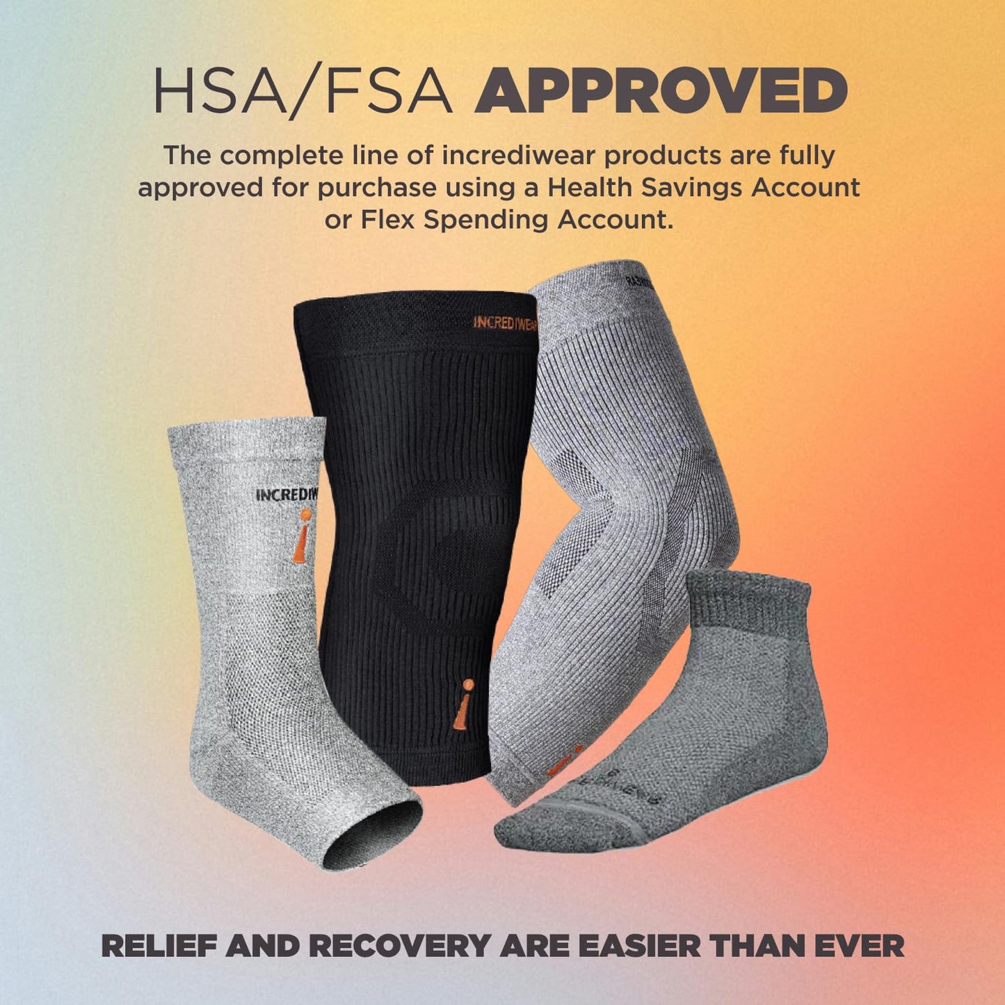 Incrediwear Knee Sleeve – Knee Braces for Knee Pain, Joint Pain Relief, Swelling, Inflammation Relief, and Circulation, Knee Support for Women and Men, Fits 18”-22” Above Kneecap (Grey, X-Large)