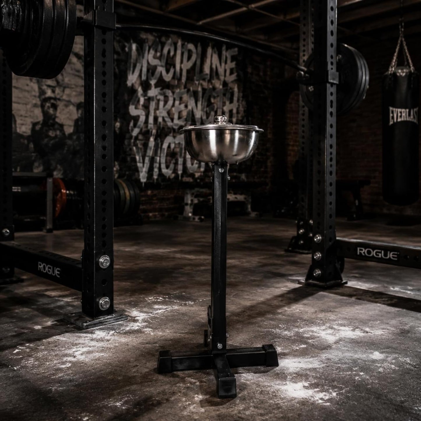 Jinhxofs Chalk Bowl Steel Stand Gym Chalk Stand Mess Reducing Fitness Equipment for Powerlifters