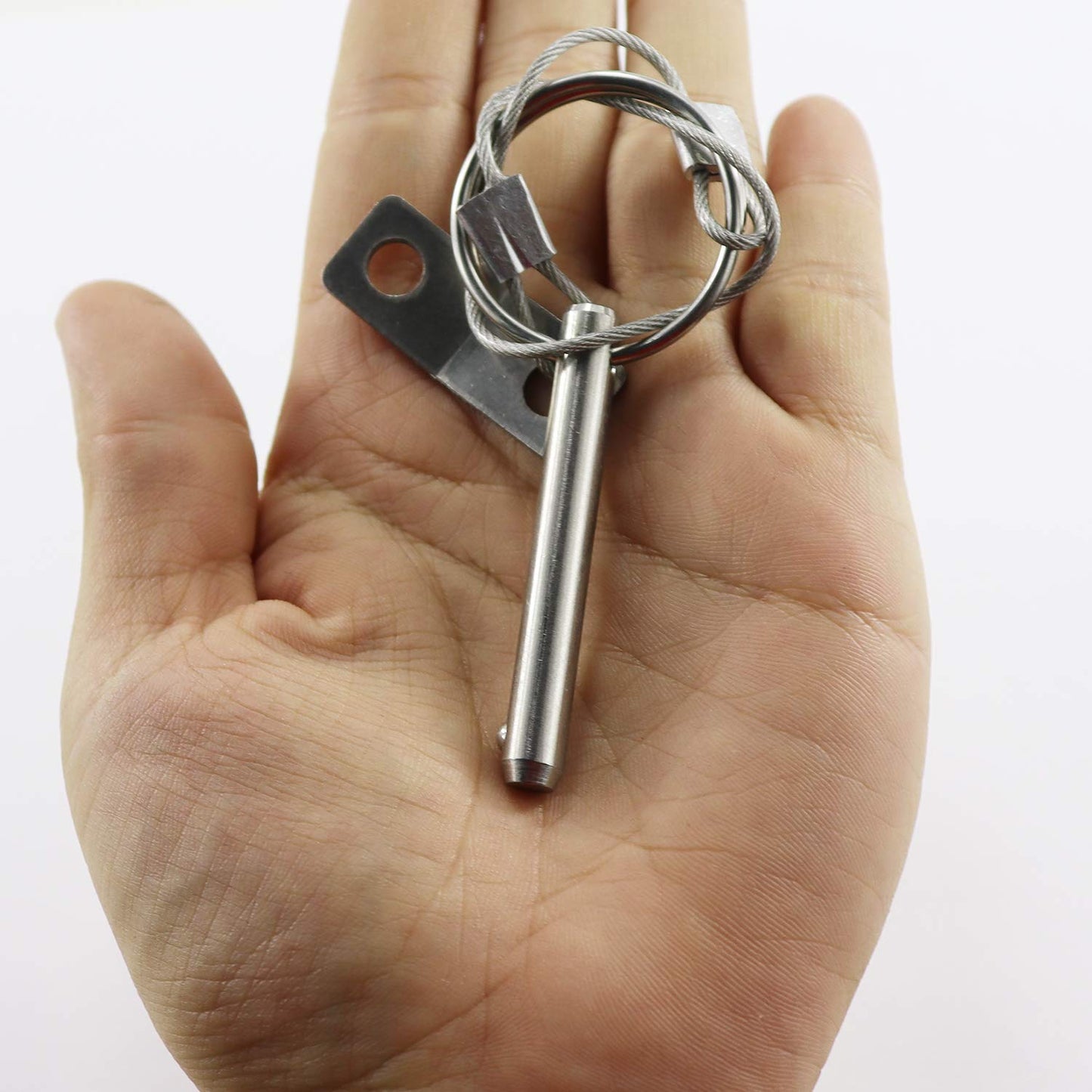 4PIECES of Quick Release Pin 1/4" Diameter, Usable Length 1-1/2"(38mm), Total Length 2"(51mm) Full 316 Stainless Steel, Bimini Top Pin, Marine Hardware