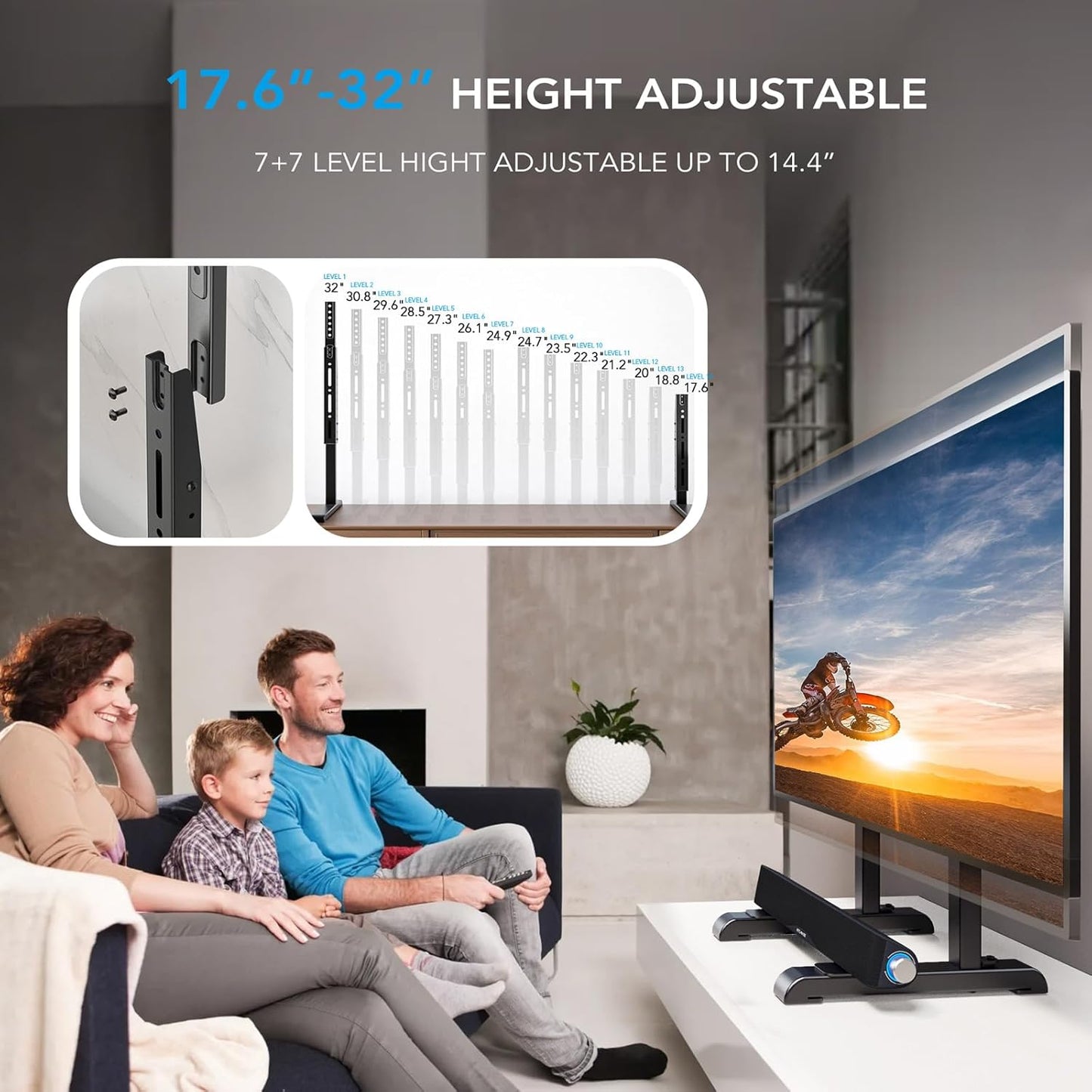AX WABER 24 80 Inch 7 150lbs, 800x500mm, AX10TB02 Universal TV Stand, Table Top TV Stand Base Wobble-Free Replacement