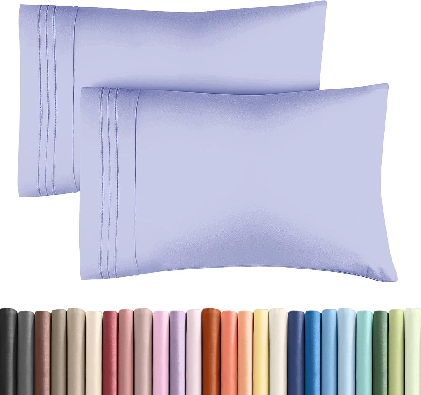 Queen Pillow Cases by [Brand Name] - Ultra Soft Hotel Quality Covers | Wrinkle-Free & Stain Resistant - Lavender, Set of 2