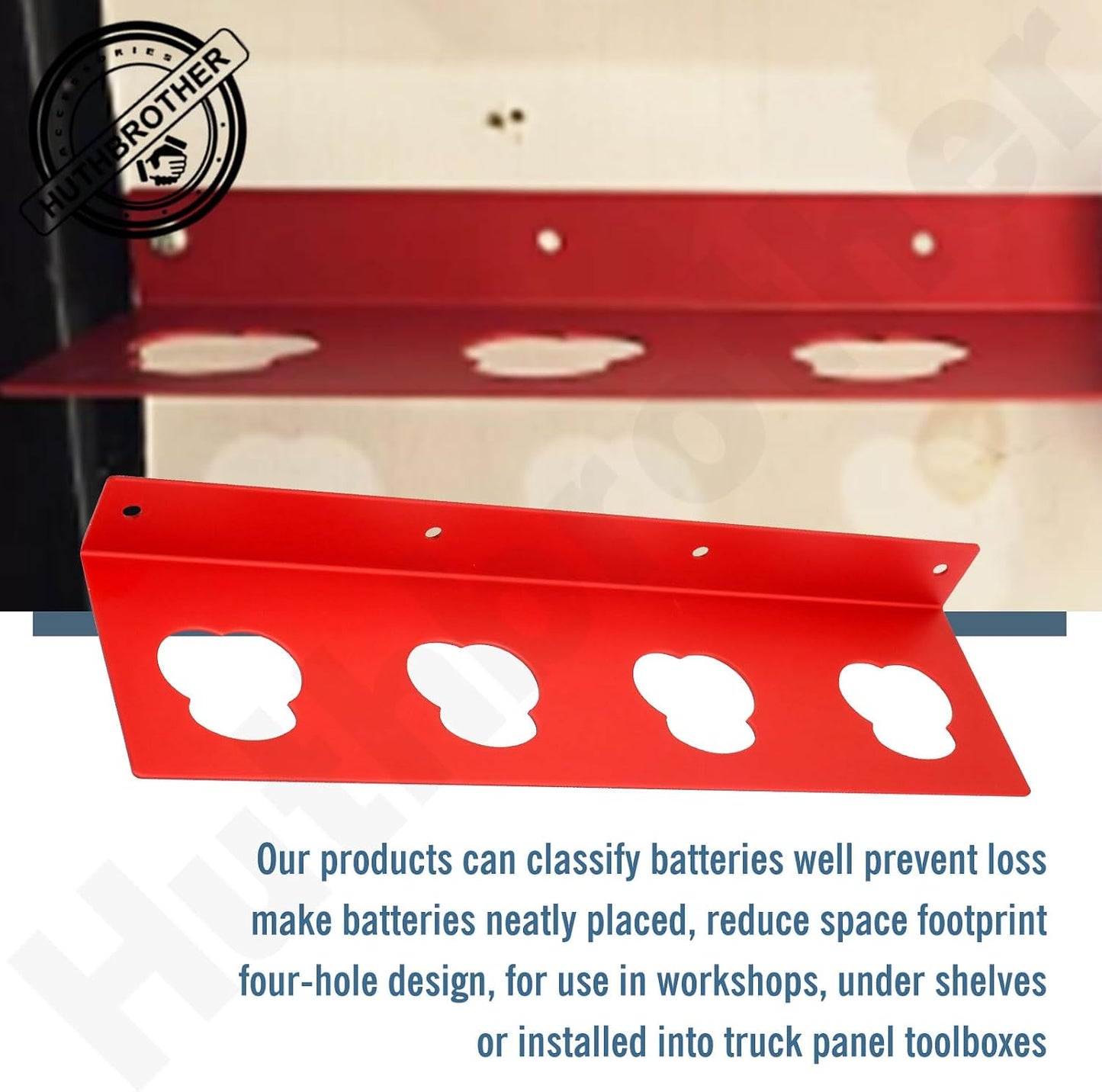 2-Pack 12V 12V Huthbrother Battery Holder W/Screws for Battery Holder, Wall Mount for Batteries
