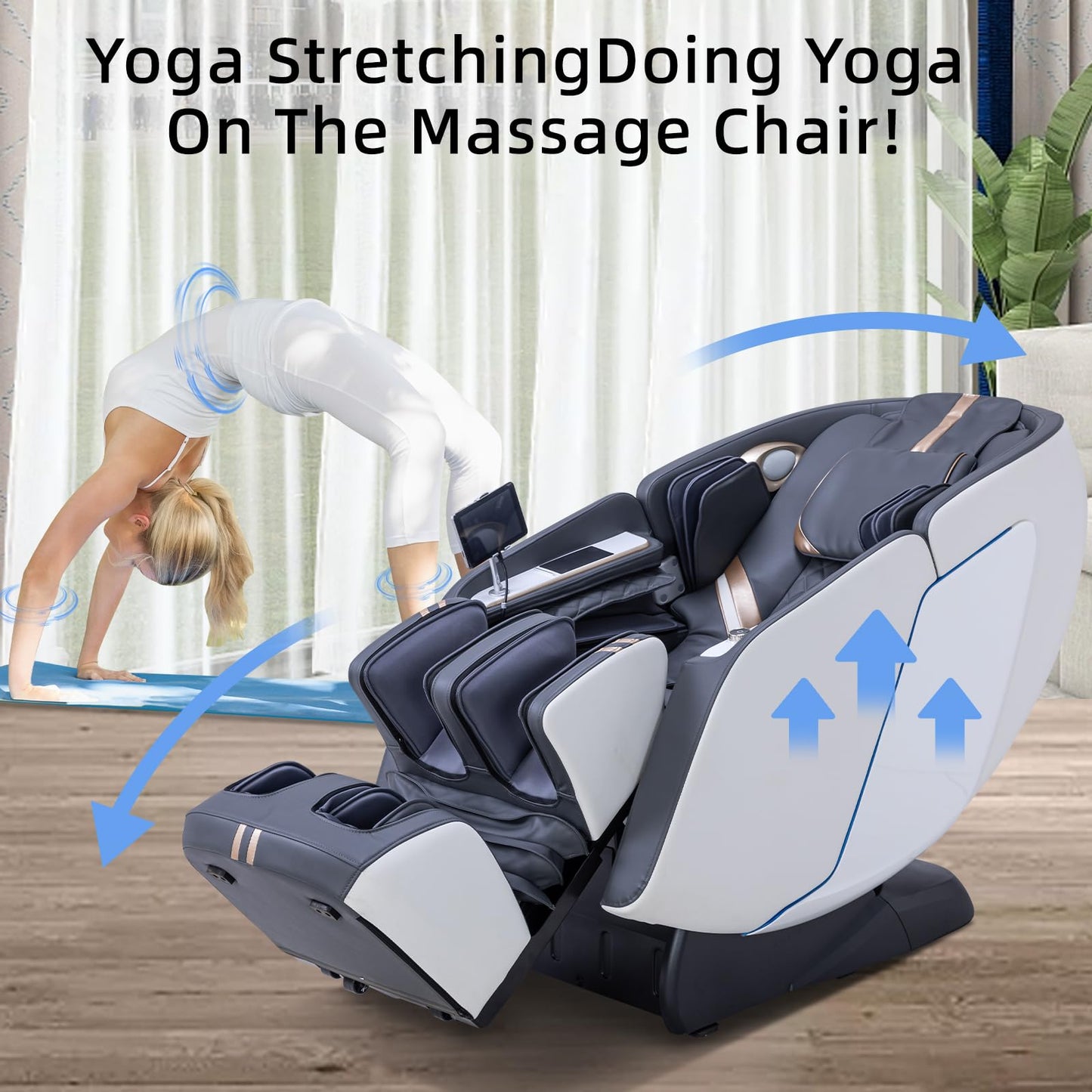 MassaMAX 4D Full Body Massage Chair for Daily Comfort Upgrade-Yoga Stretch, AI Voice Control, 55" SL Track, Zero Gravity, Extendable Footrest, 15 Modes, Foot Rollers, Waist & Calves Heating with Cover